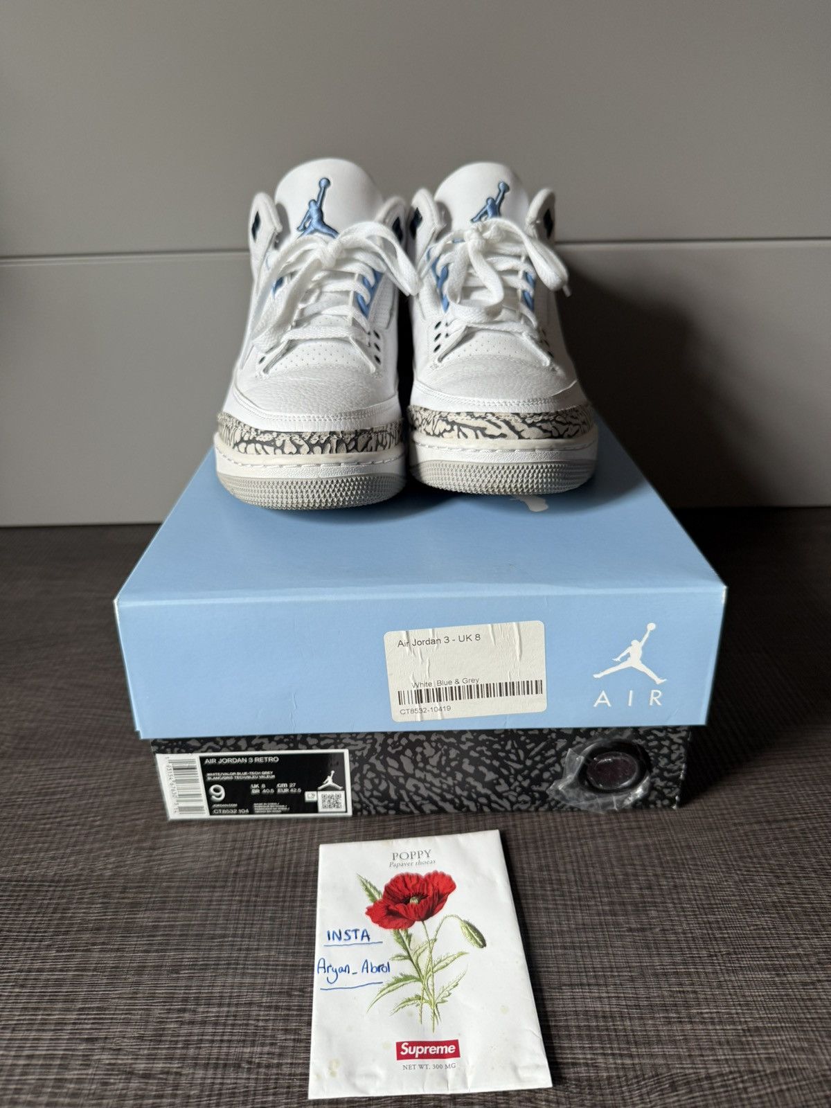 Jordan Brand Nike Air Jordan 3 Retro UNC 2020 Shoes Size US 9 / EU 42 - 1 Thumbnail