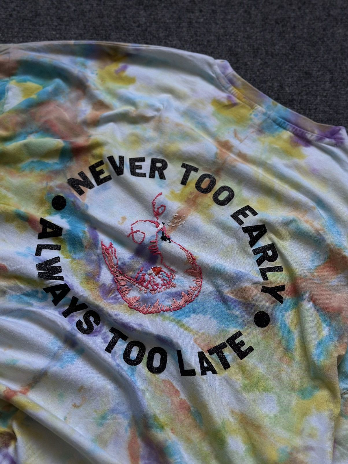 Asos VTG Tie dye Never Too Early Always too Late Long-sleeve Tee Size US M / EU 48-50 / 2 - 11 Thumbnail