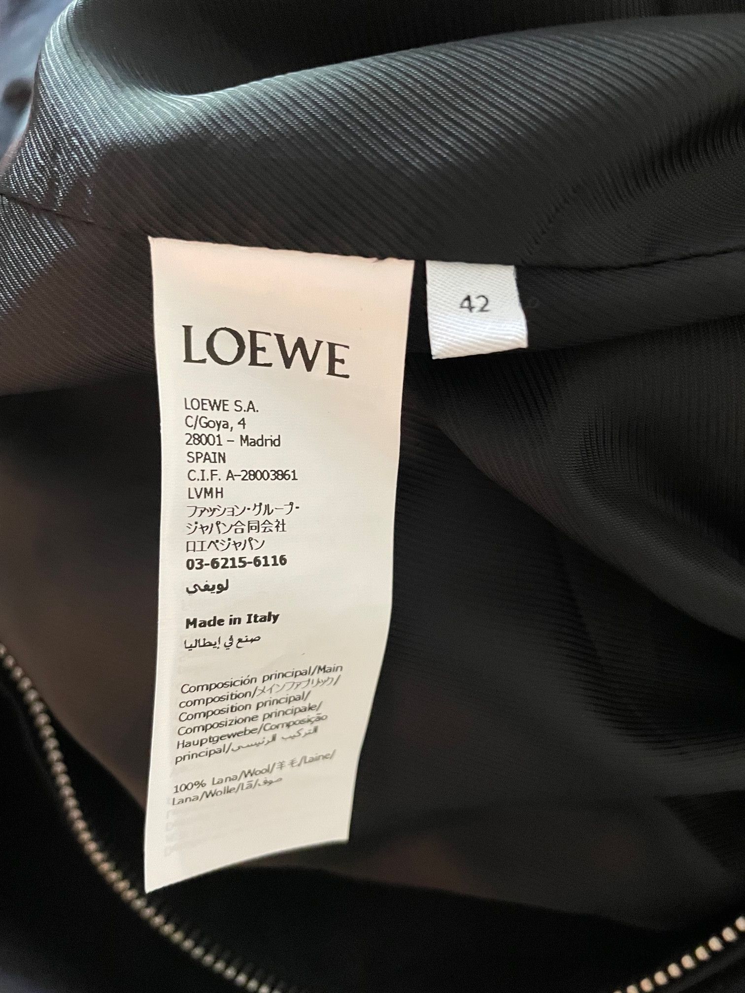 Loewe LOEWE FW25 Belted Wool Zip Jacket Sz 42EU (XS) Size US S / EU 44-46 / 1 - 8 Thumbnail