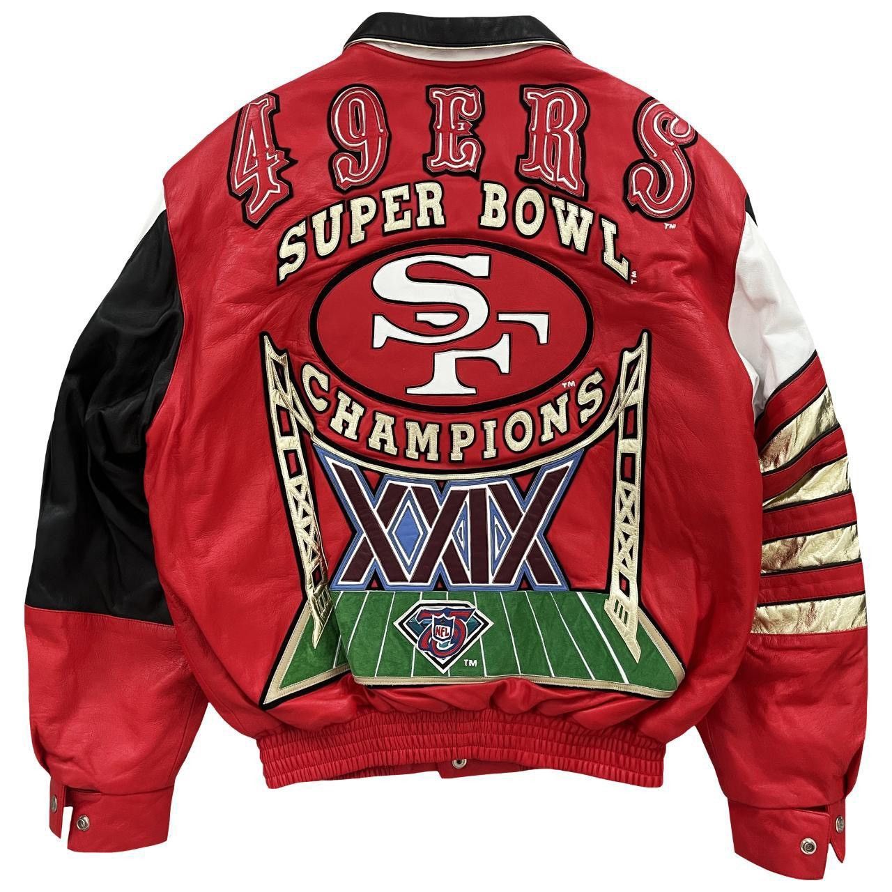 Jeff Hamilton NFL 49ers XXIX Champions 1995 Leather Jacket