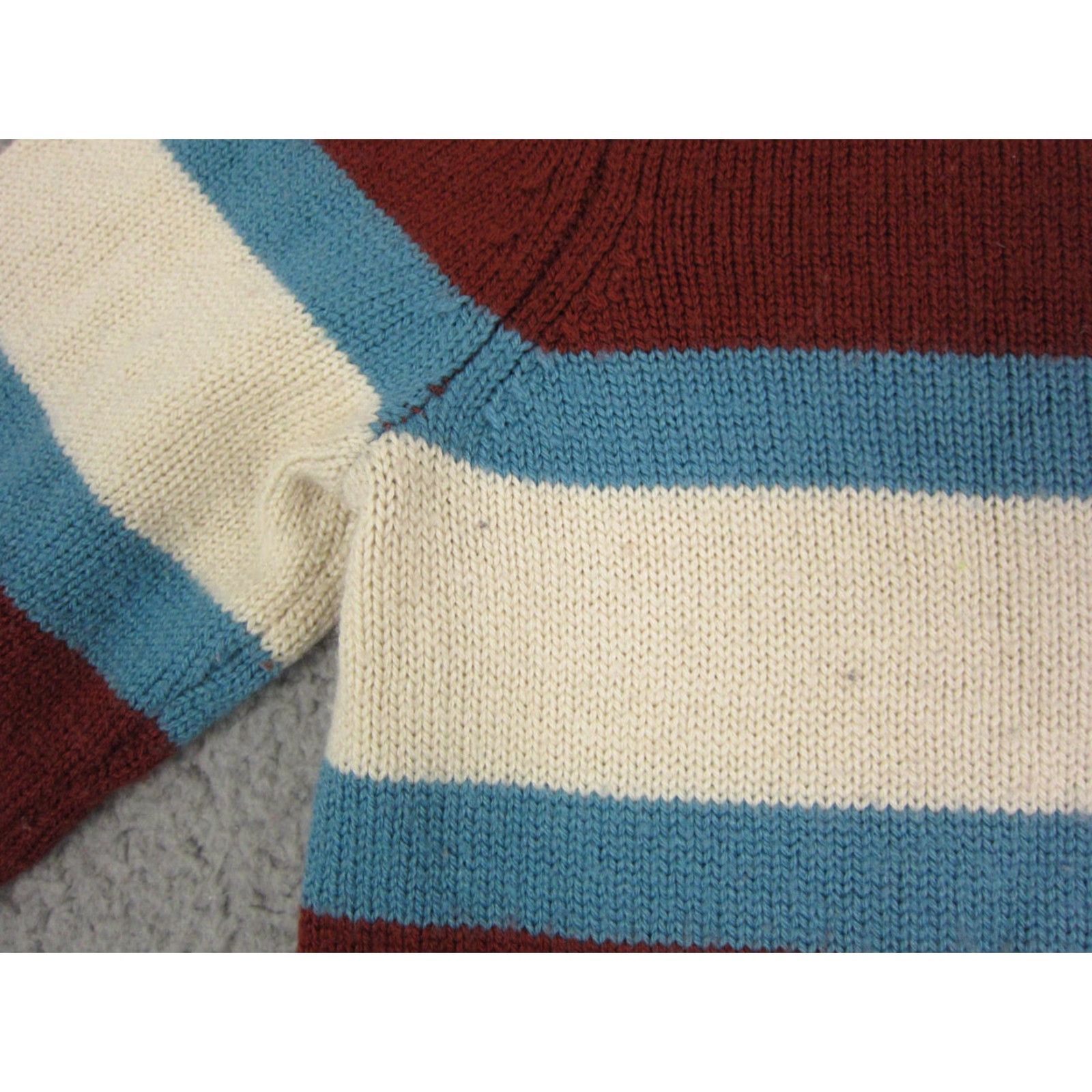 Burton VINTAGE Burton Sweater Adult Small Orange Blue White Wool Striped Casual Mens Size US S / EU 44-46 / 1 - 4 Thumbnail