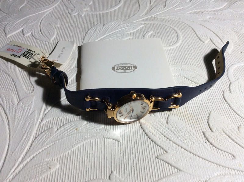 Fossil Fossil ladies navy leather strap watch Size ONE SIZE - 11 Thumbnail