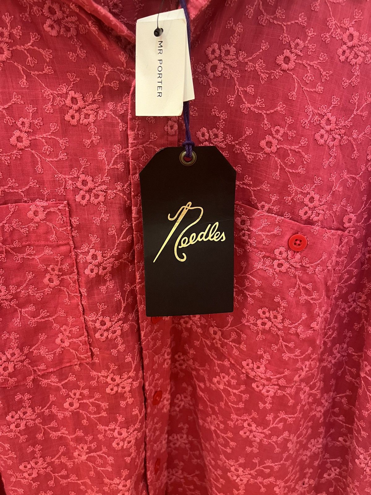 Needles Needles Cut-Off Pink Floral Embroided Shirt Size US M / EU 48-50 / 2 - 6 Thumbnail