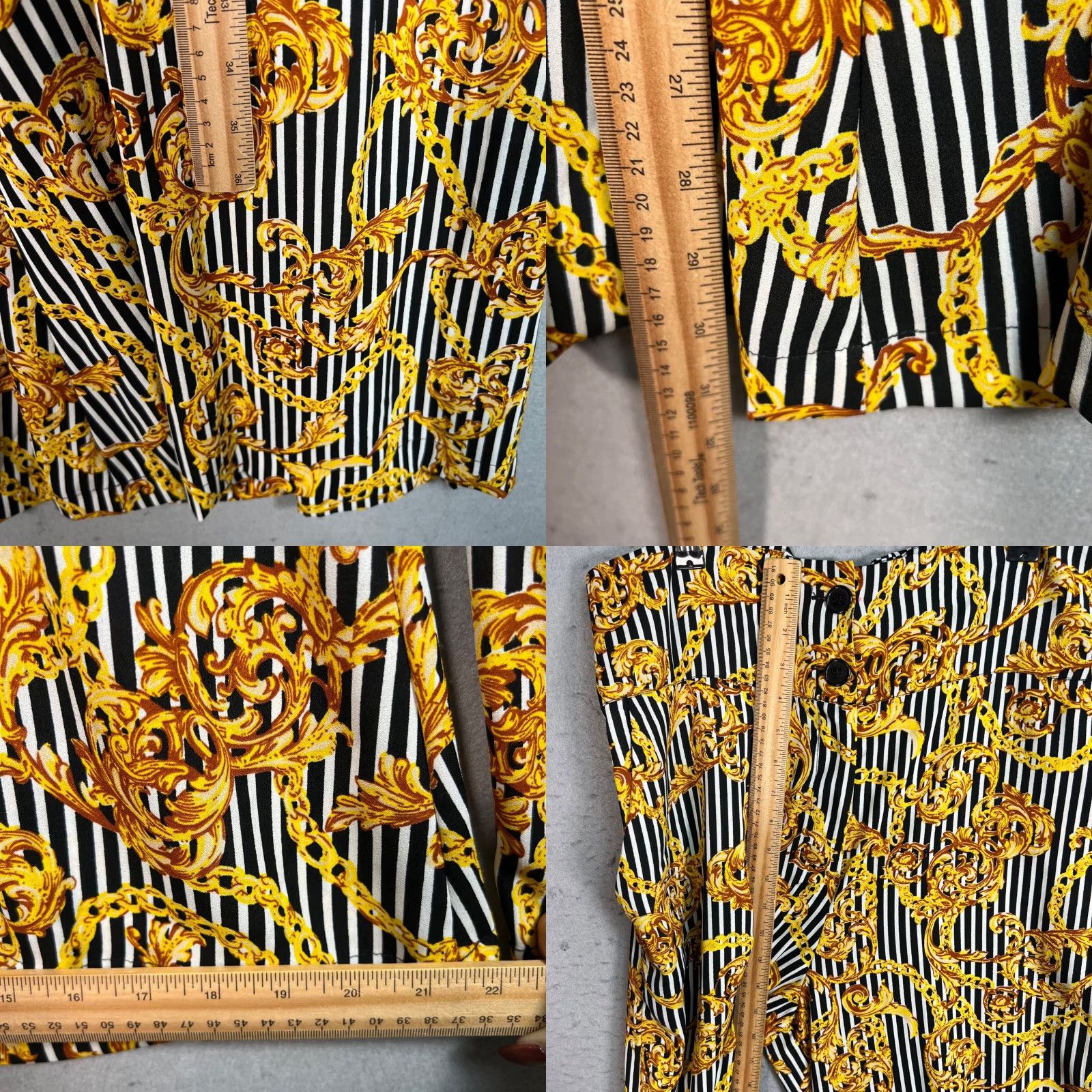 Vintage VINTAGE Walter Baker Striped & Chain Print Button-Up Shirt & Wide Leg Pants Set M / 10 Womens Outfit/Set Size M / US 6-8 / IT 42-44 - 9 Thumbnail