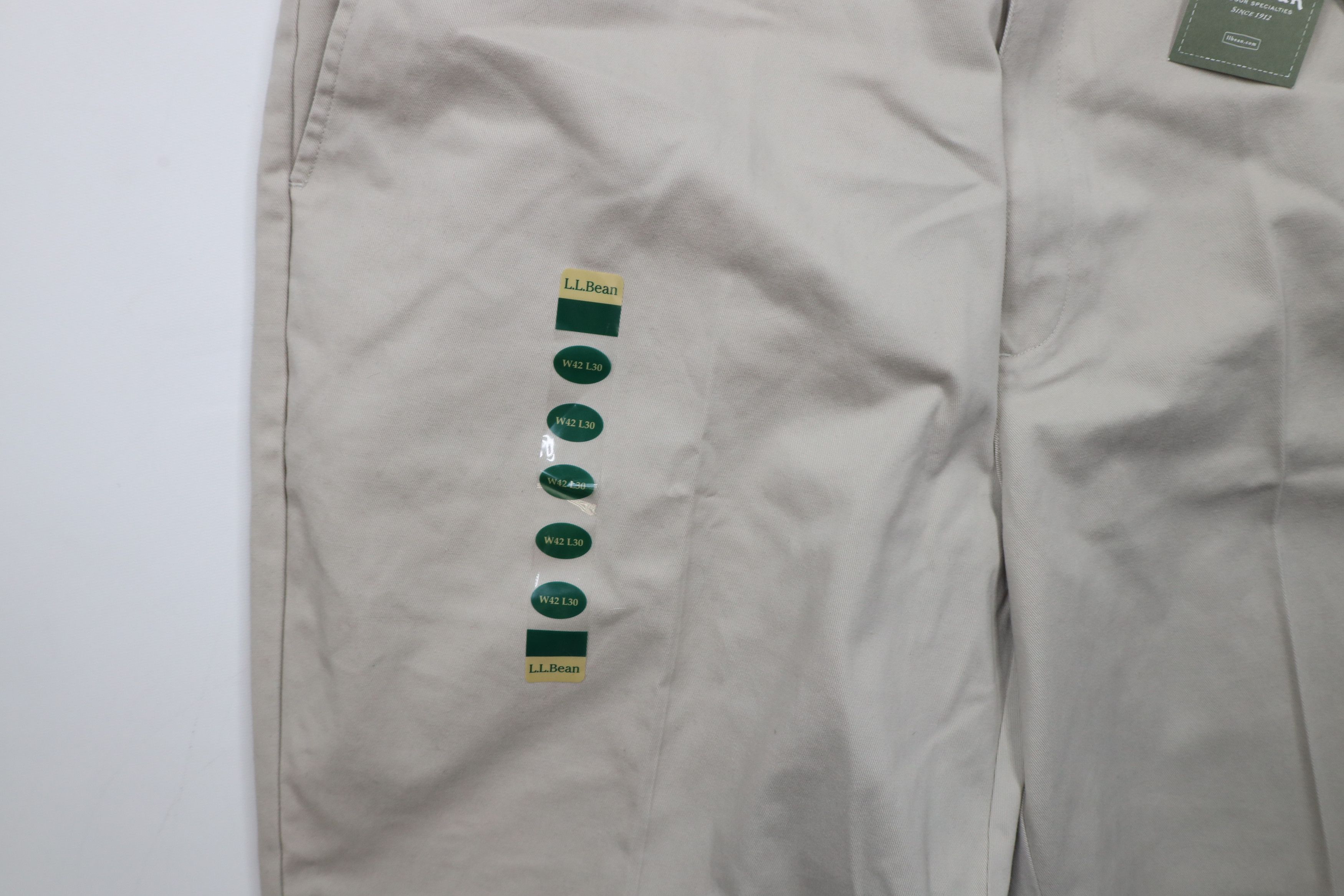 L.L. Bean × Vintage Deadstock Vintage LL Bean Chino Pants Trousers Stone Cotton Size US 42 / EU 58 - 5 Thumbnail
