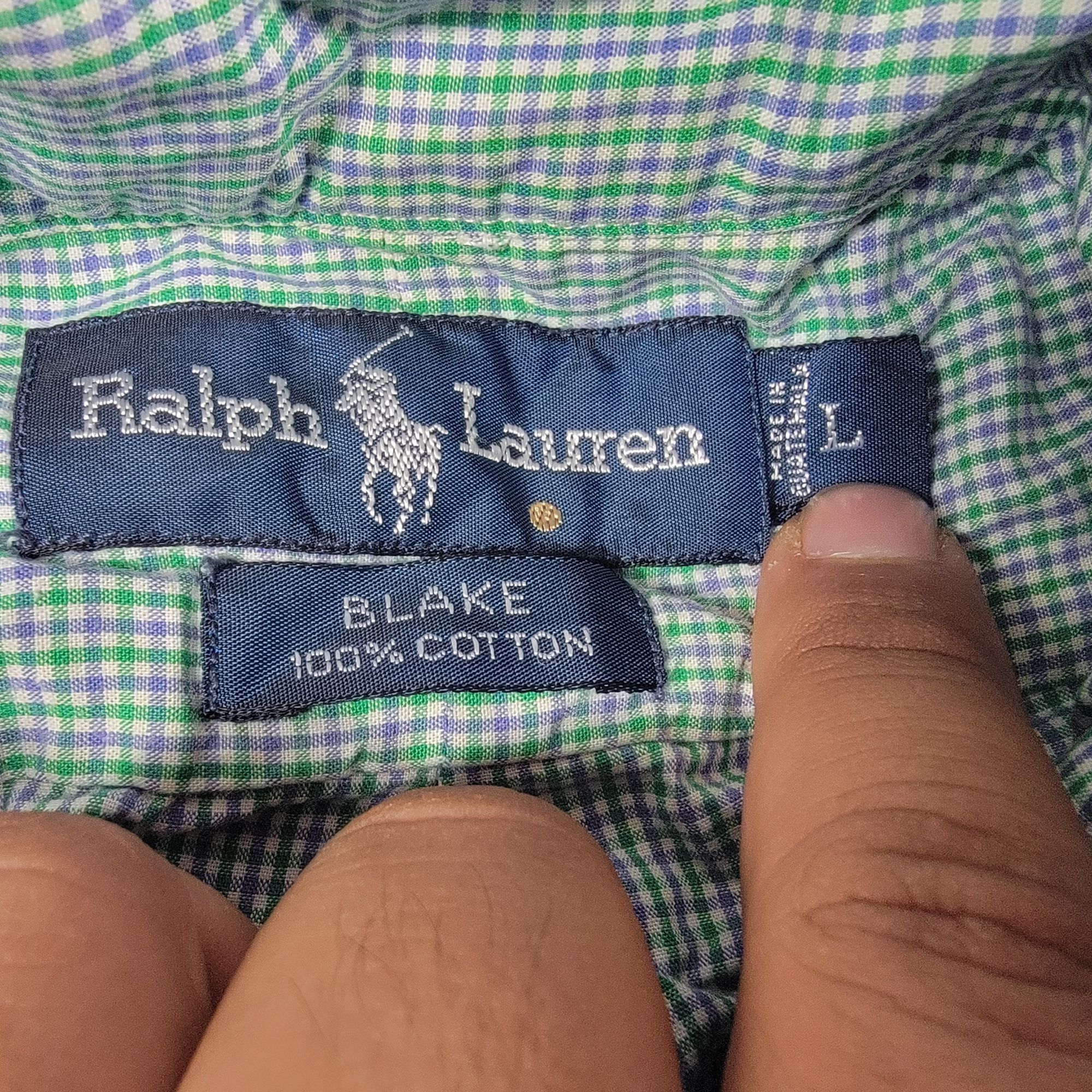 Ralph Lauren Ralph Lauren Blake Mens Large Green Plaid Button Down Shirt Size US L / EU 52-54 / 3 - 4 Thumbnail