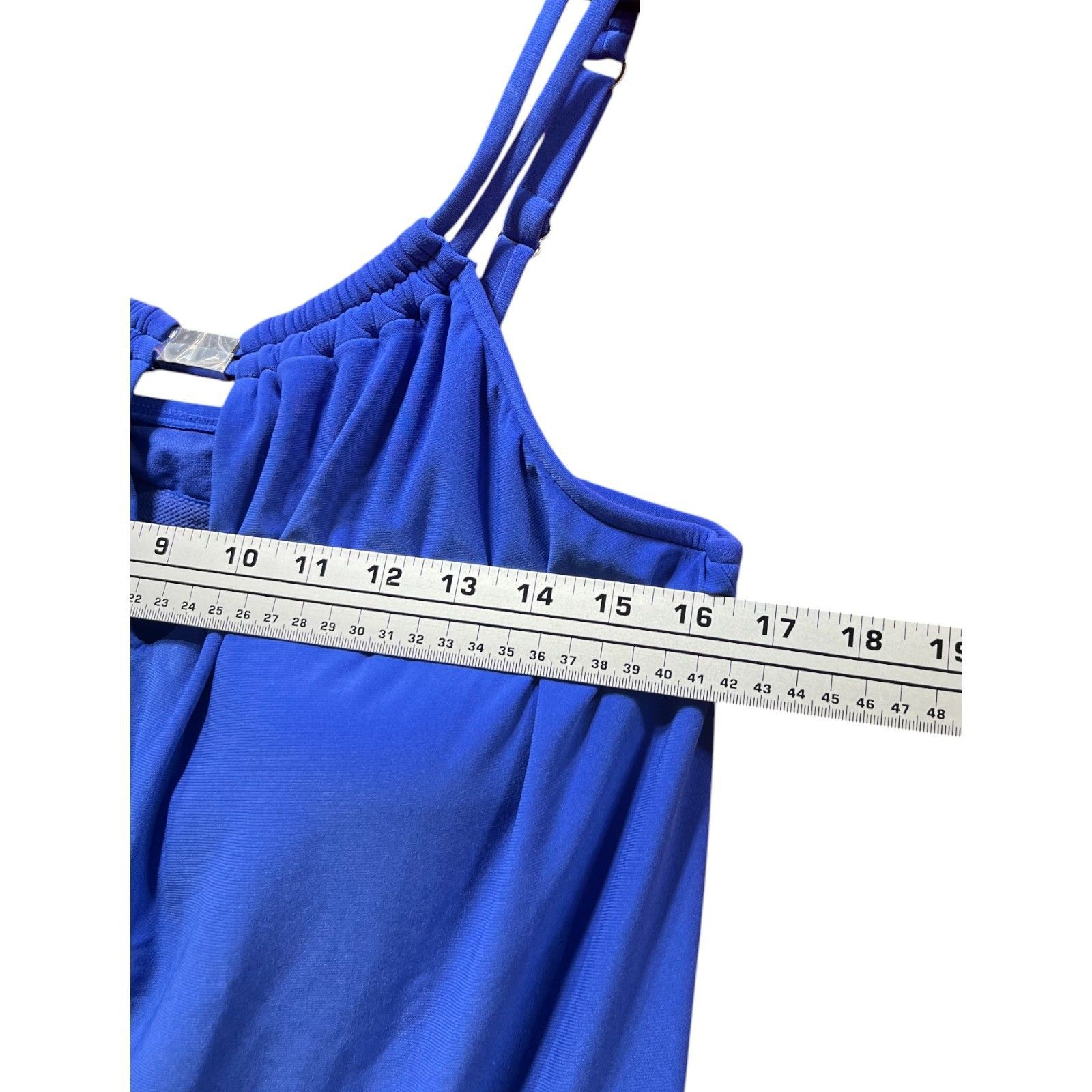 Other Aqua Green - Women's UPF 50 High Neck KeyHole Tankini Top - Size ONE SIZE - 5 Thumbnail