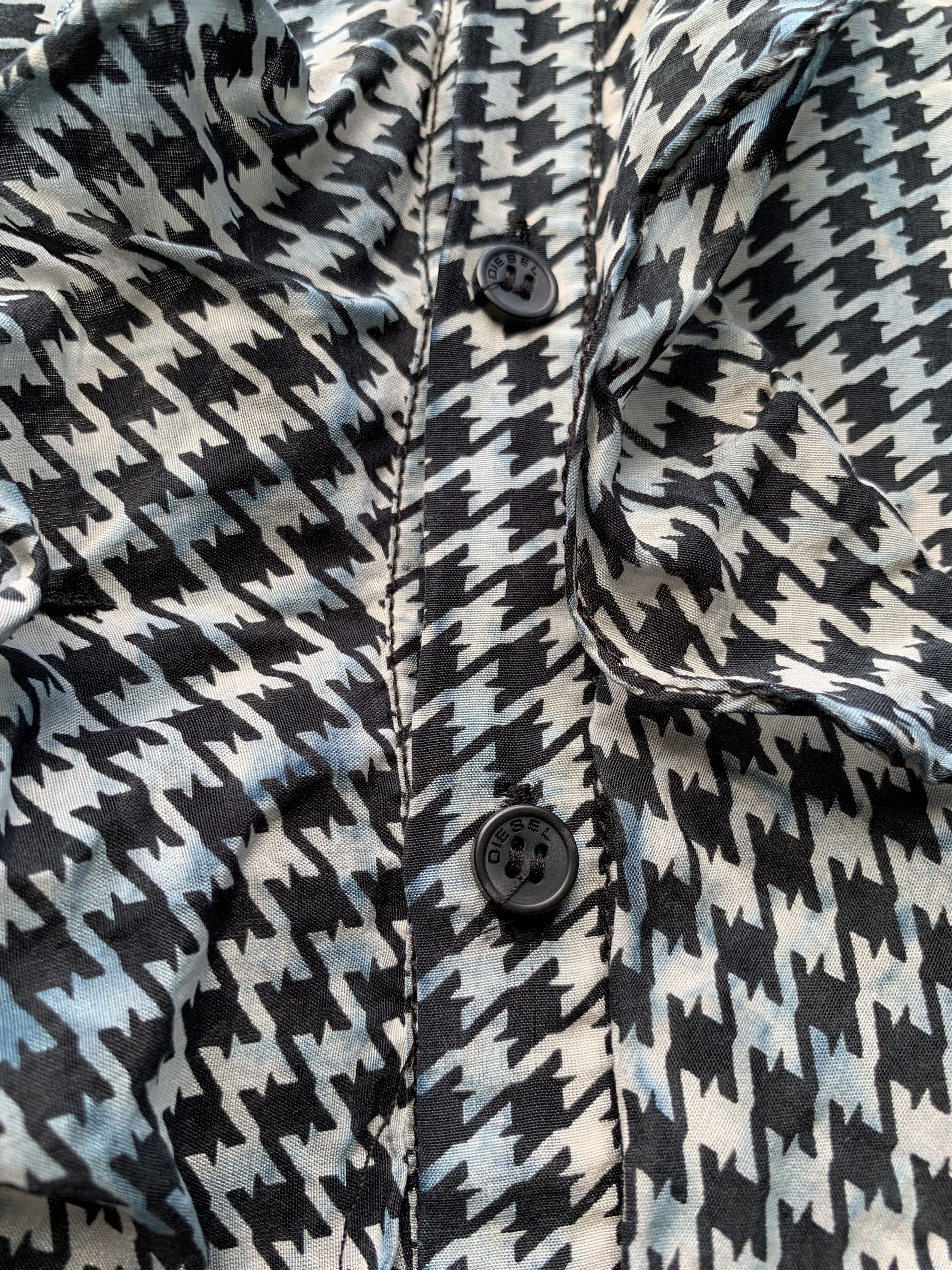 Diesel Diesel Short Sleeve Hooded Blouse Ruffles Houndstooth Patter Size S / US 4 / IT 40 - 6 Thumbnail