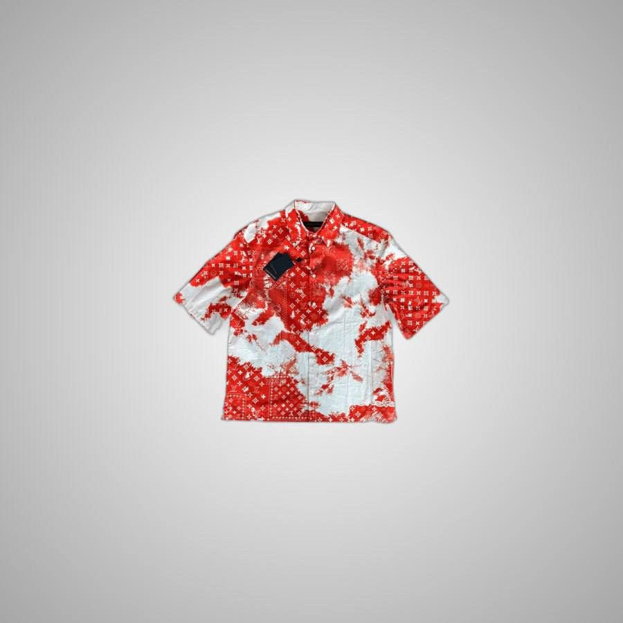 Louis Vuitton LOUIS VUITTON RED BANDANA BLEACHED SHORT SLEEVE BUTTON UP Size US XXL / EU 58 / 5 - 1 Thumbnail