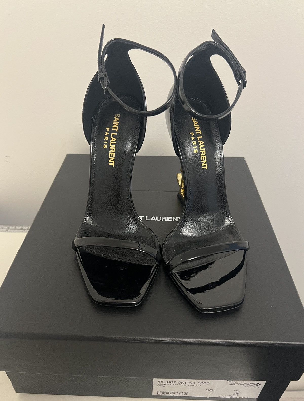 Yves Saint Laurent YSL Pumps- Vernice Chiffon/Oro Antico Size US 6 / IT 36 - 6 Thumbnail