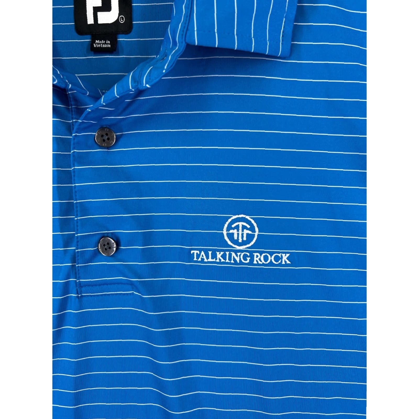 Footjoy FootJoy Polo Shirt Men Blue Stripe Polo Adult L Regular Size Size US L / EU 52-54 / 3 - 6 Thumbnail