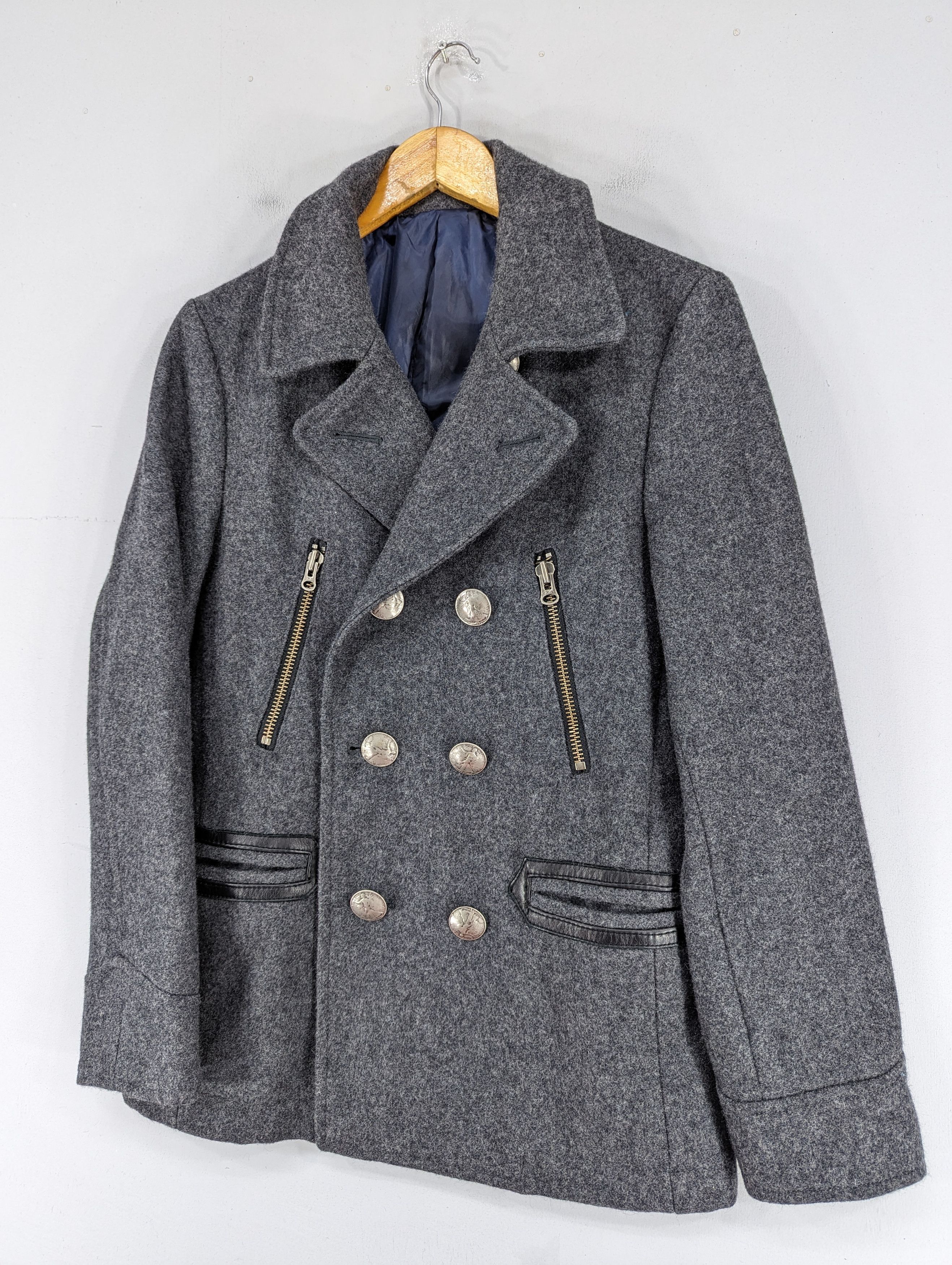 Japanese Brand 🔥RARE🔥291295 Homme Double Breasted Wool Jacket Size M / US 6-8 / IT 42-44 - 2 Thumbnail