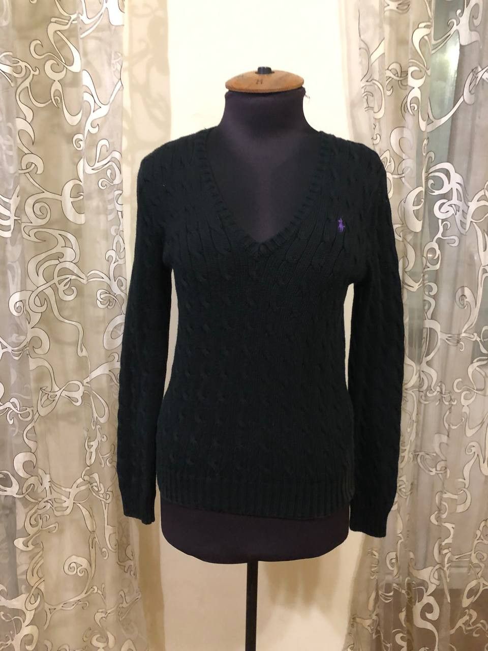 Polo Ralph Lauren Ralph Lauren Sport cable-knit V-neck sweater embroidered Size L / US 10 / IT 46 - 1 Thumbnail