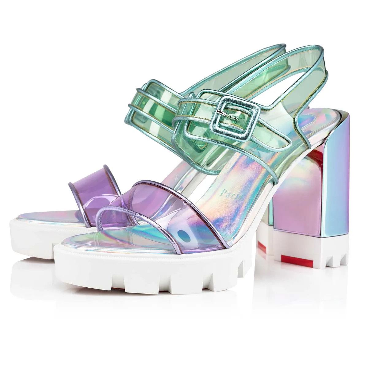 Christian Louboutin o1s1wg110125 Duniss Lug Femme Sandals in Multicolor Size US 8 / IT 38 - 1 Thumbnail