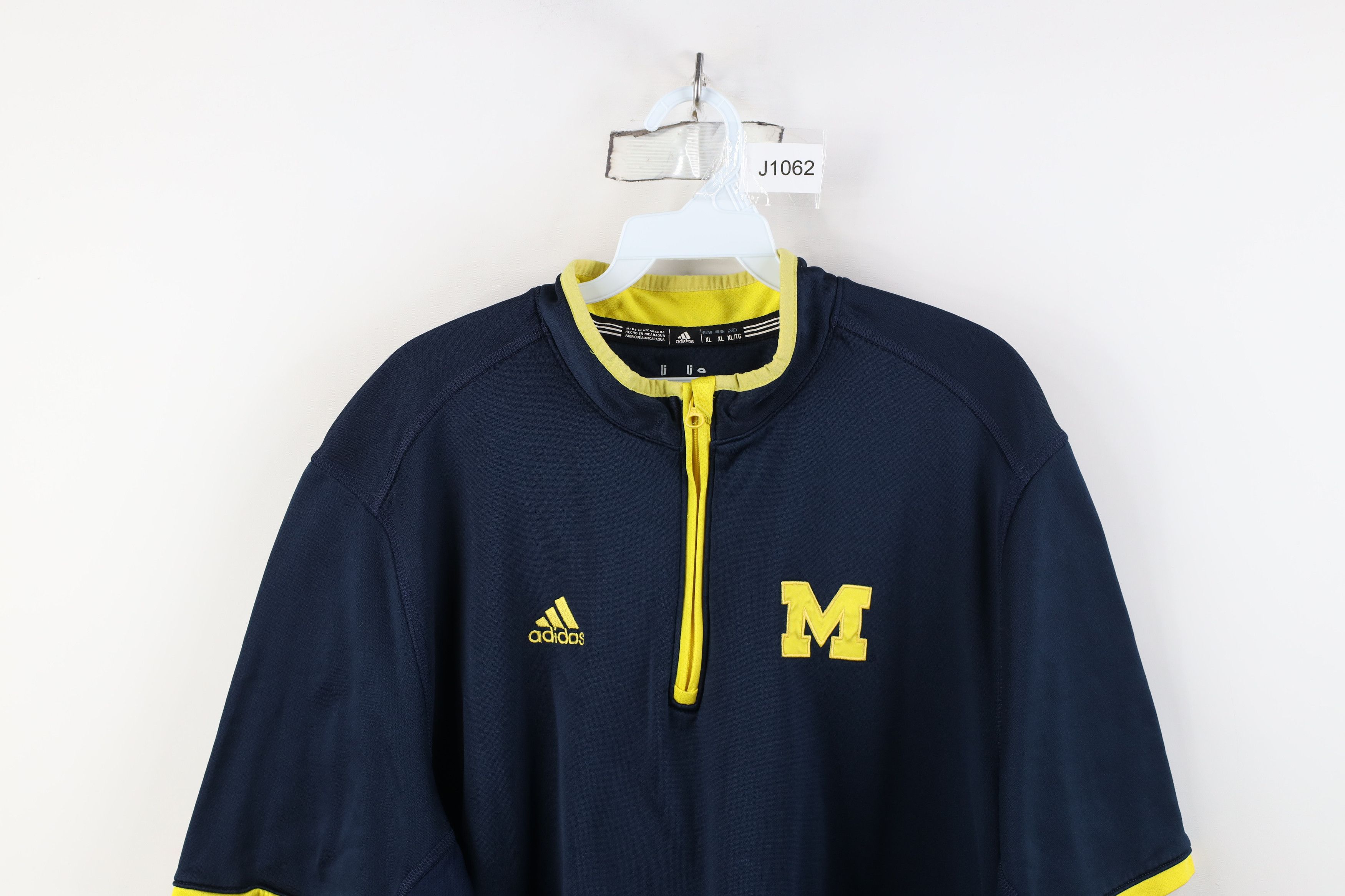 Adidas Adidas University of Michigan Football Half Zip Jacket Shirt Size US XL / EU 56 / 4 - 2 Thumbnail