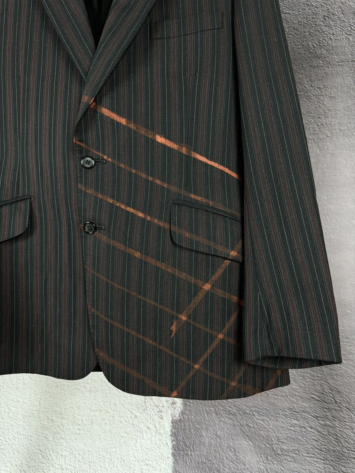 Other PseudoHero striped Custom Made striped draw painted blazer Size 42R - 8 Thumbnail