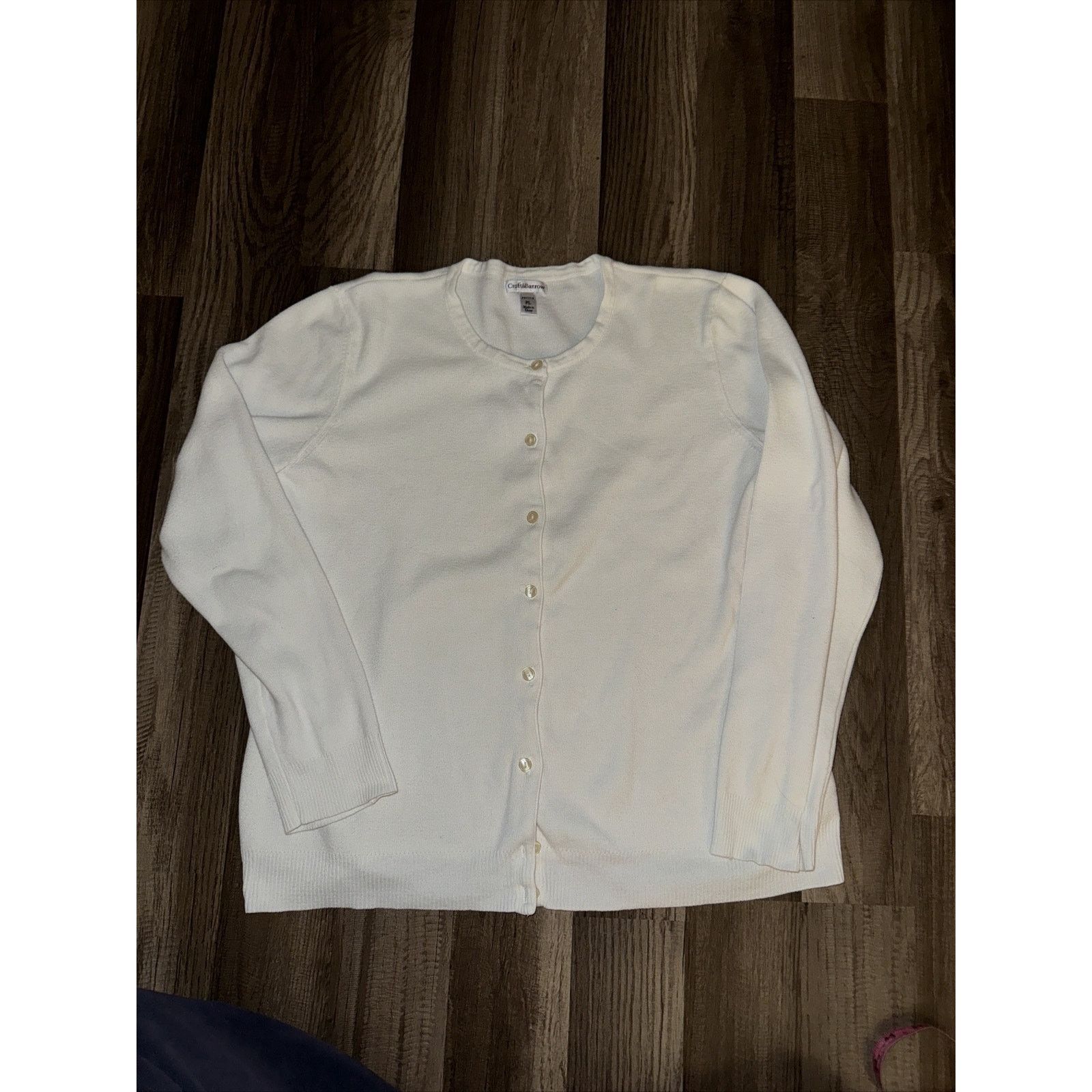 Croft & Barrow × Vintage Croft & Barrow Cardigan White PL 19.5x22.5 Size L / US 10 / IT 46 - 1 Thumbnail