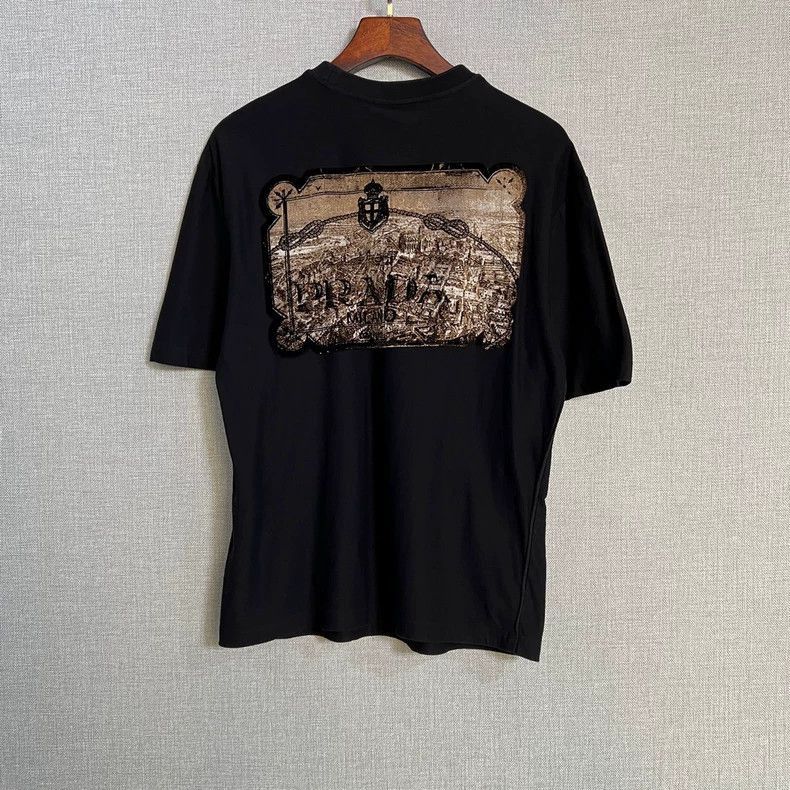 Prada Prada Black Short Sleeve TShirt with Logo-2506 Size US M / EU 48-50 / 2 - 2 Thumbnail