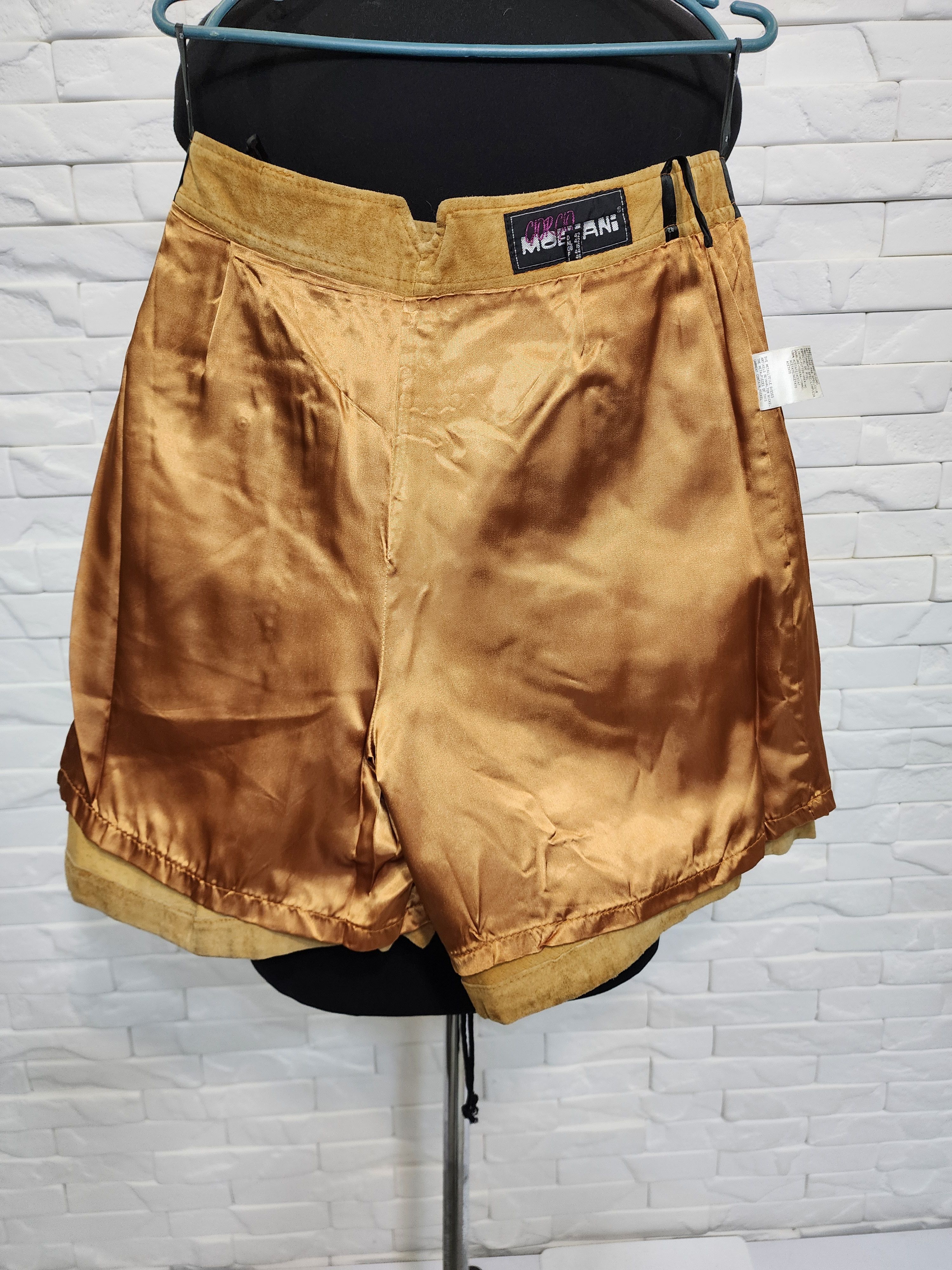 Genuine Leather Brown Leather Women's Shorts: Stylish Design with Pockets Size 31" - 5 Thumbnail