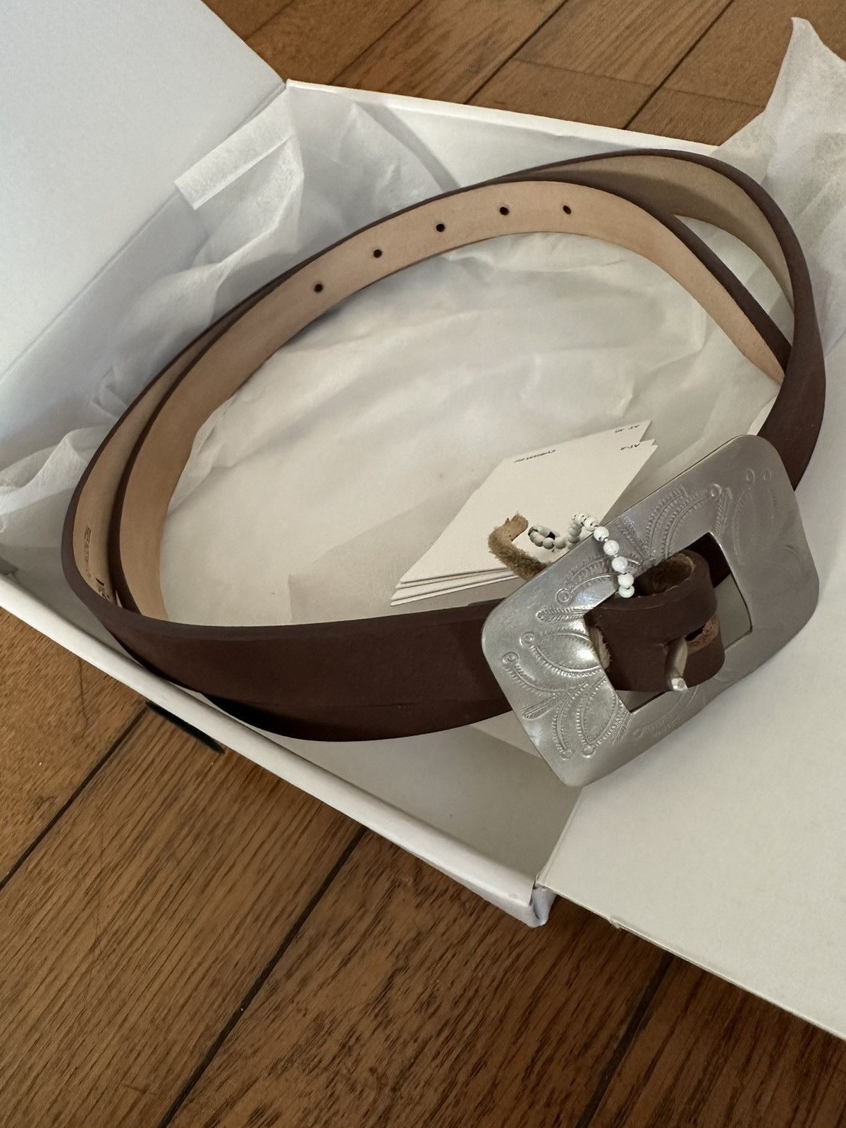image of Visvim Small Buckle Belt 20Mm in Brown, Men's (Size 38)