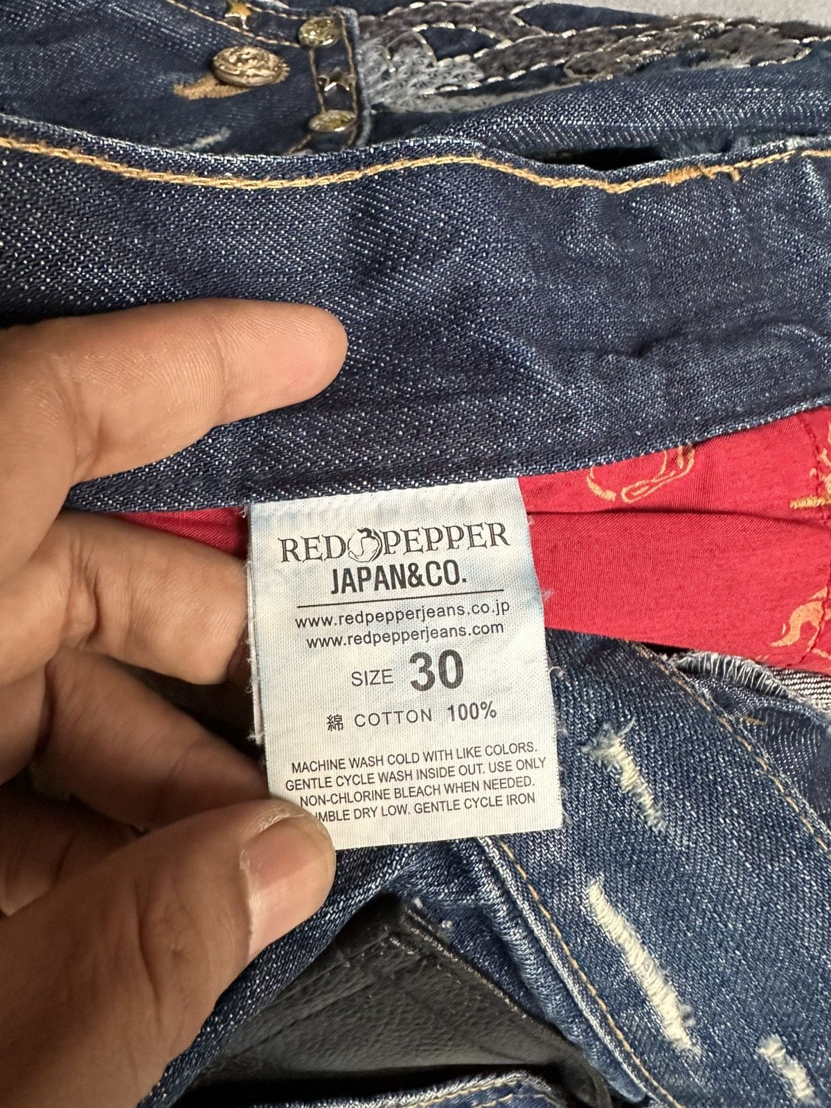 Japanese Brand Red Peppers Japan Distressed Denim Size US 32 / EU 48 - 22 Thumbnail