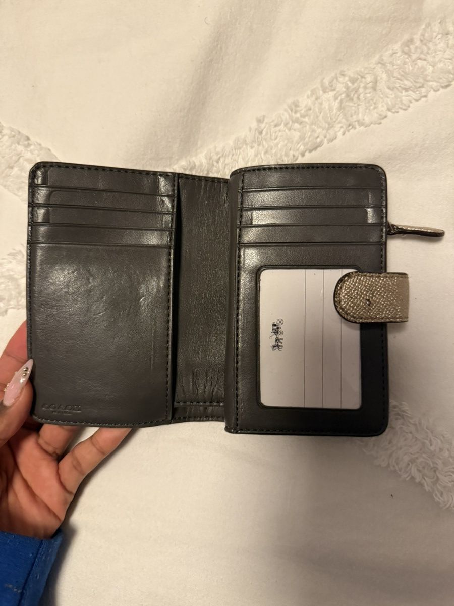Coach COACH beige brown and cold wallet cardholder Size ONE SIZE - 2 Thumbnail