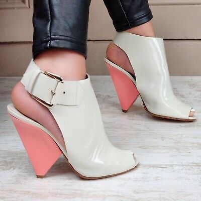 Chloe Chloé Jazz White Leather Ankle Heels (38,5 IT/39,5 EU) Size US 8.5 / IT 38.5 - 14 Thumbnail