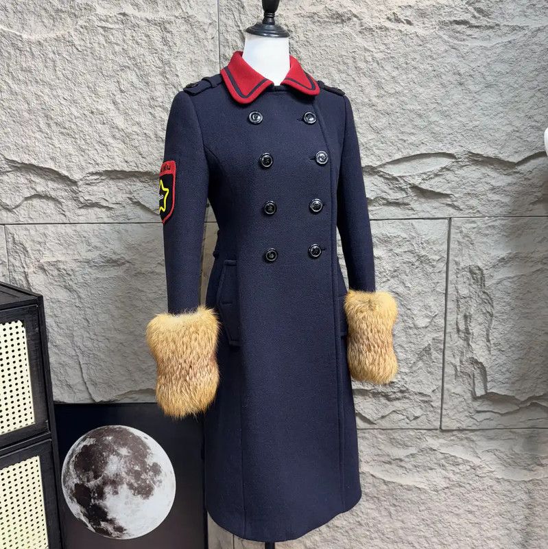 Miu Miu Miu Miu Deep Blue Wool Women's Coat 0089 Size S / US 4 / IT 40 - 1 Thumbnail