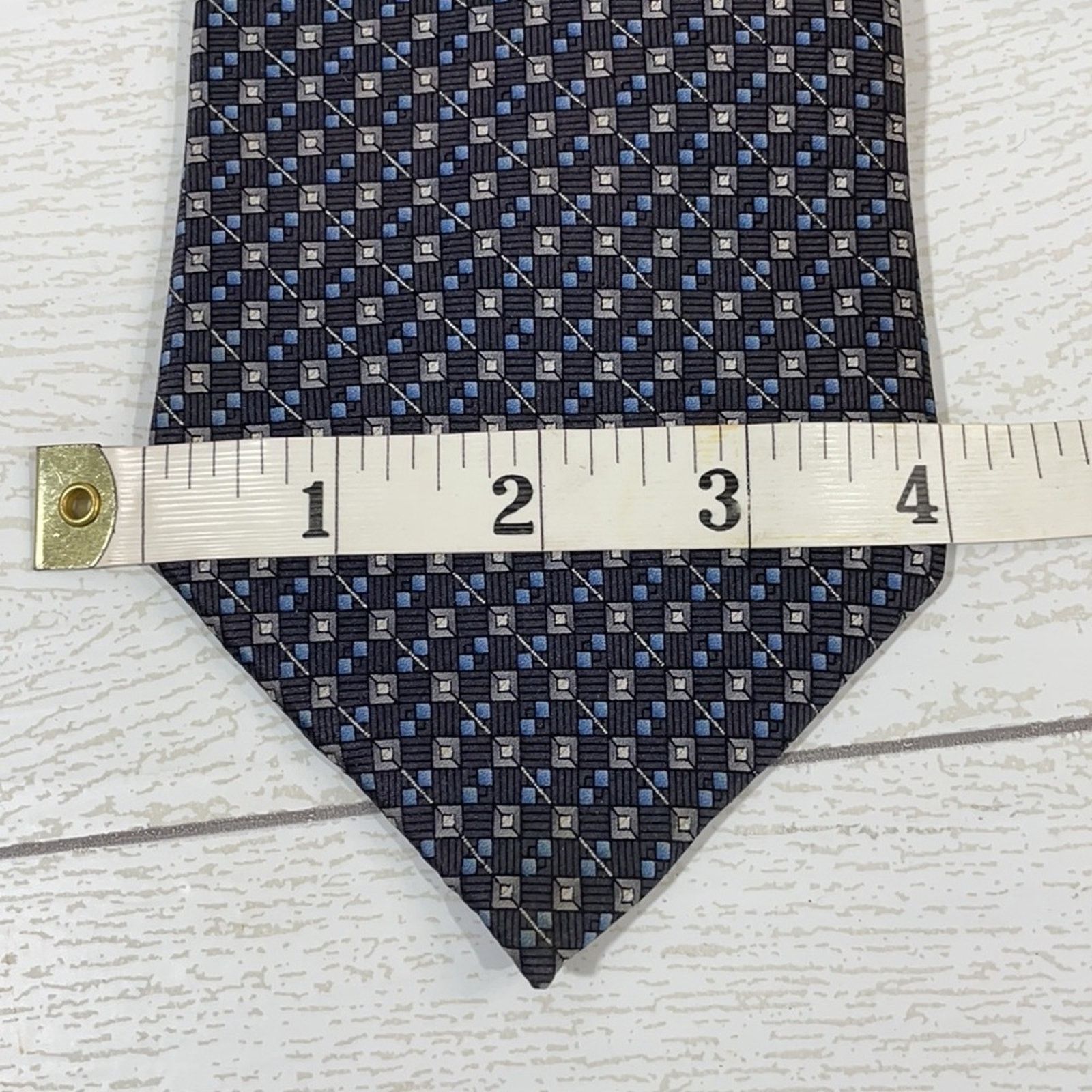Geoffrey Beene Geoffrey Beene Blue Silk Tie Size 28 - 5 Thumbnail