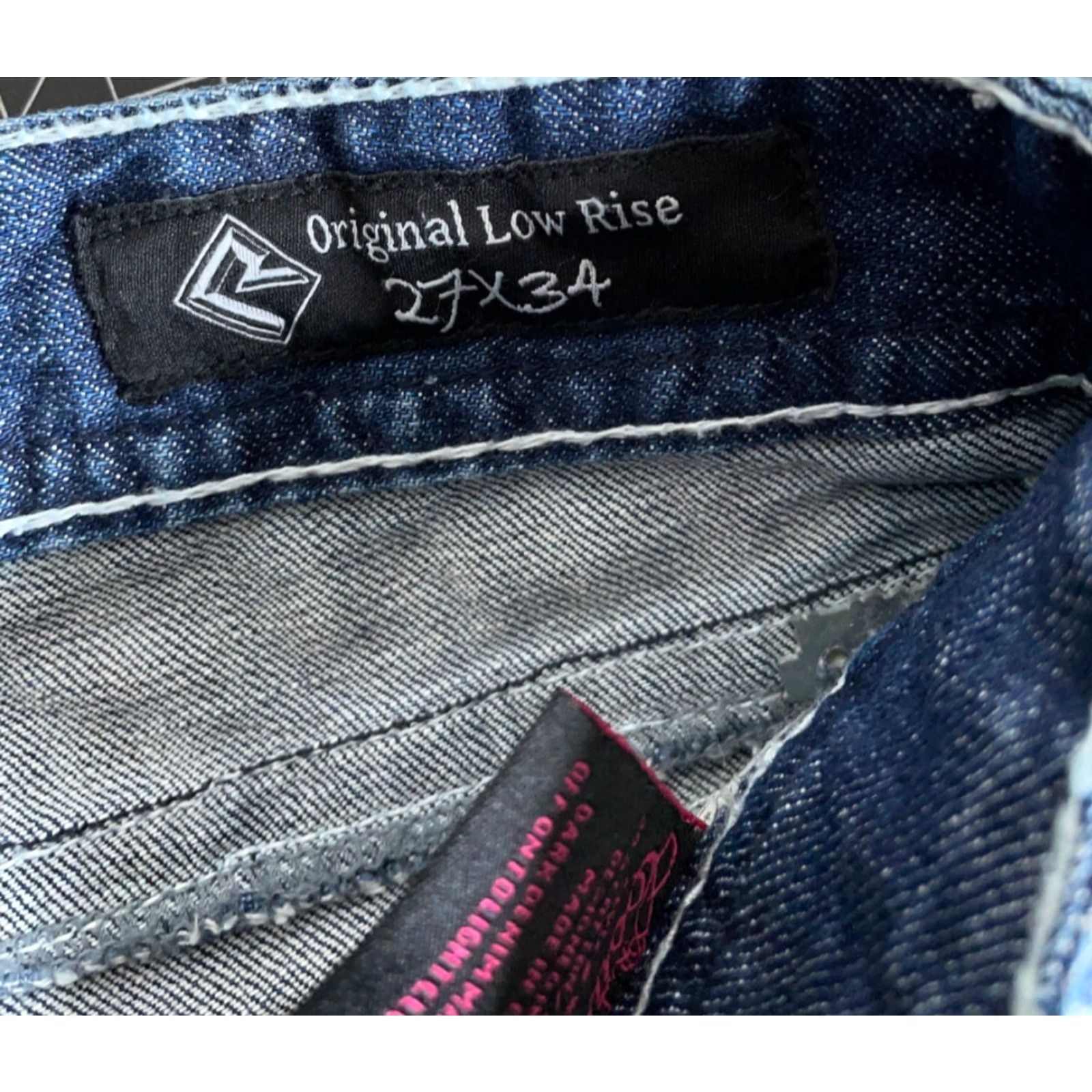 Vintage VINTAGE? No — Rock & Roll Cowgirl Jeans Bootcut Denim 5-Pocket Womens 27 x 34 Dark Blue Rhinestone Accents 90s Theme Womens Jeans Size 27" / US 4 / IT 40 - 4 Thumbnail