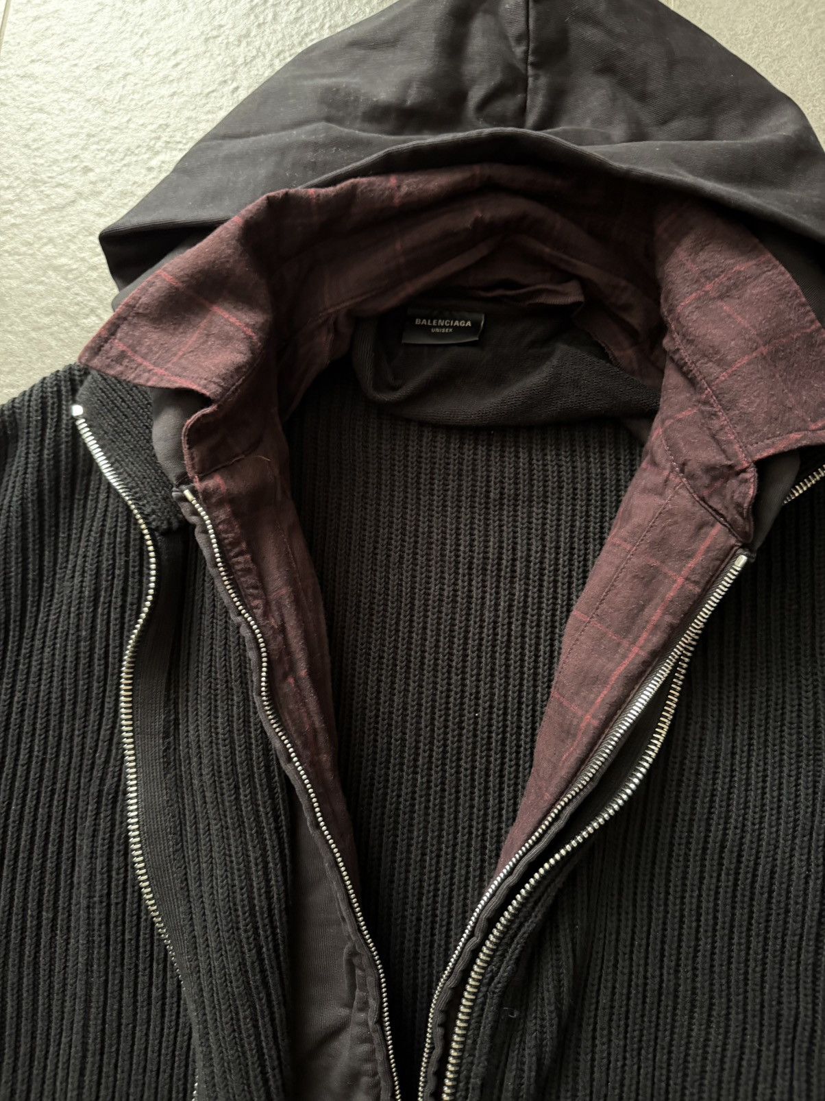Balenciaga [Sample] 3000$ Spring24 Sample Layered hooded knitwear Size US XL / EU 56 / 4 - 7 Thumbnail