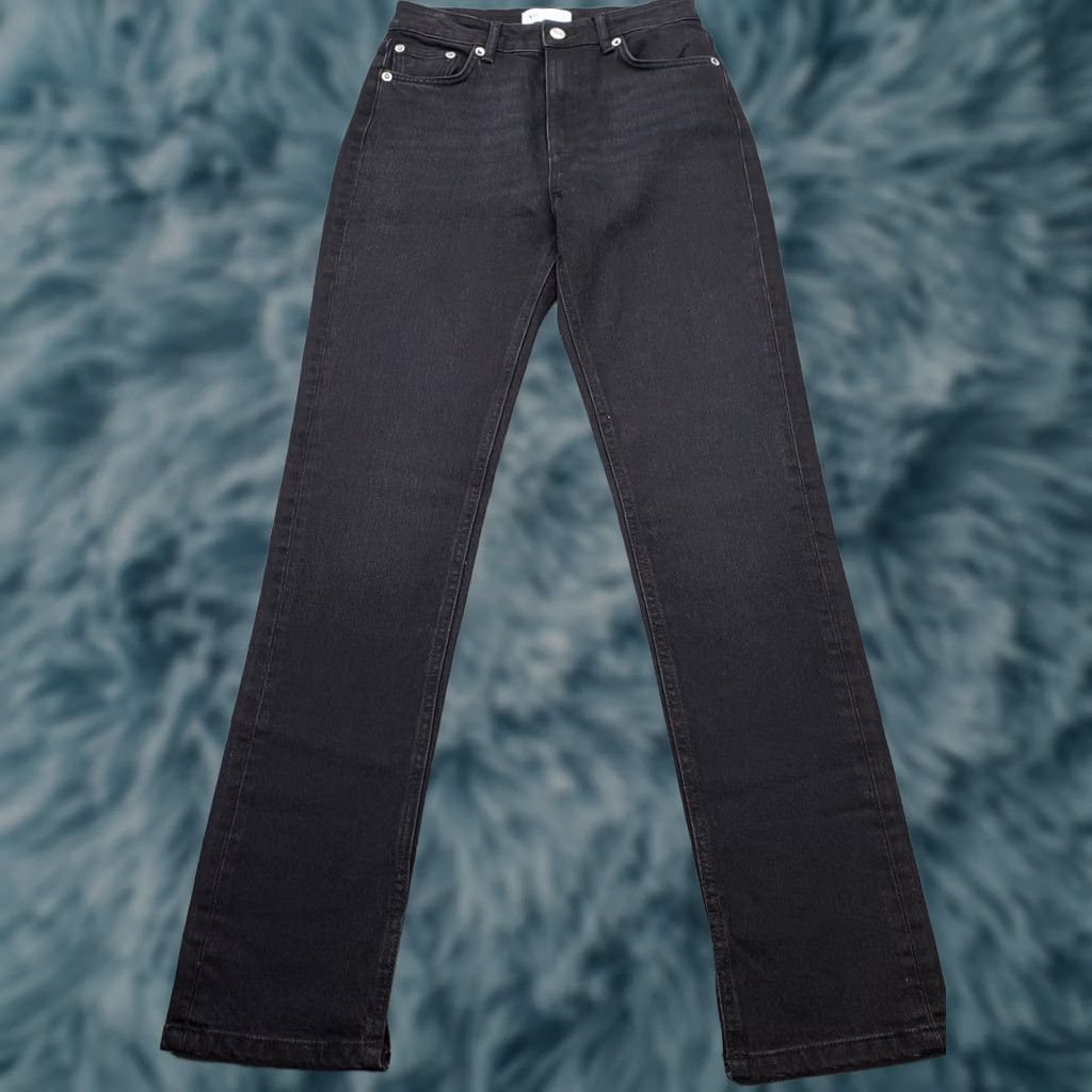 Zara Zara Jeans Womens Size 4 Black Denim Stretch Straight Leg 5-Pocket Dark Wash Regular Fit Size 27" / US 4 / IT 40 - 1 Thumbnail