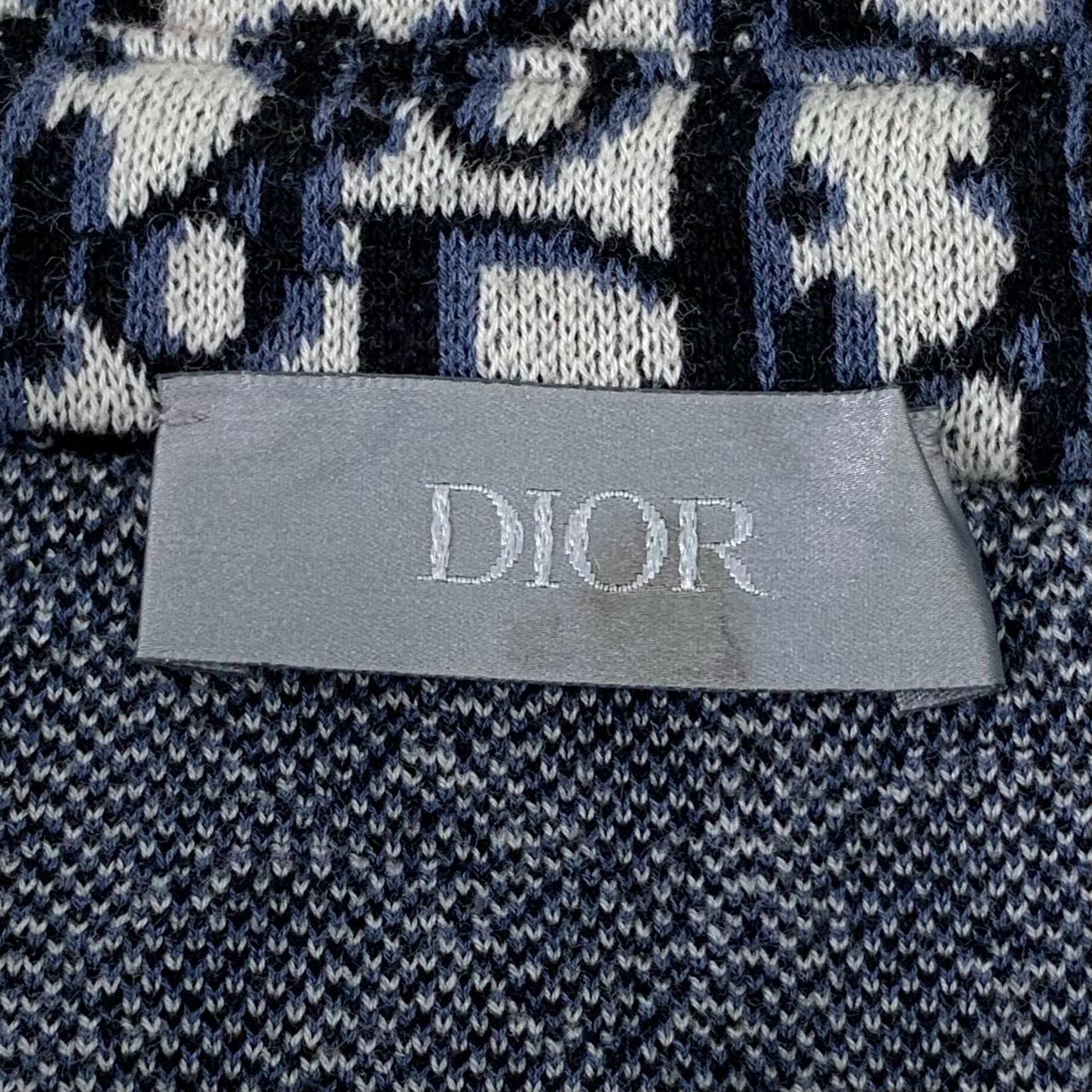 Dior Christian Dior Monogram Button-Up Shirt XS Navy/White Knit W Size XS / US 0-2 / IT 36-38 - 6 Thumbnail