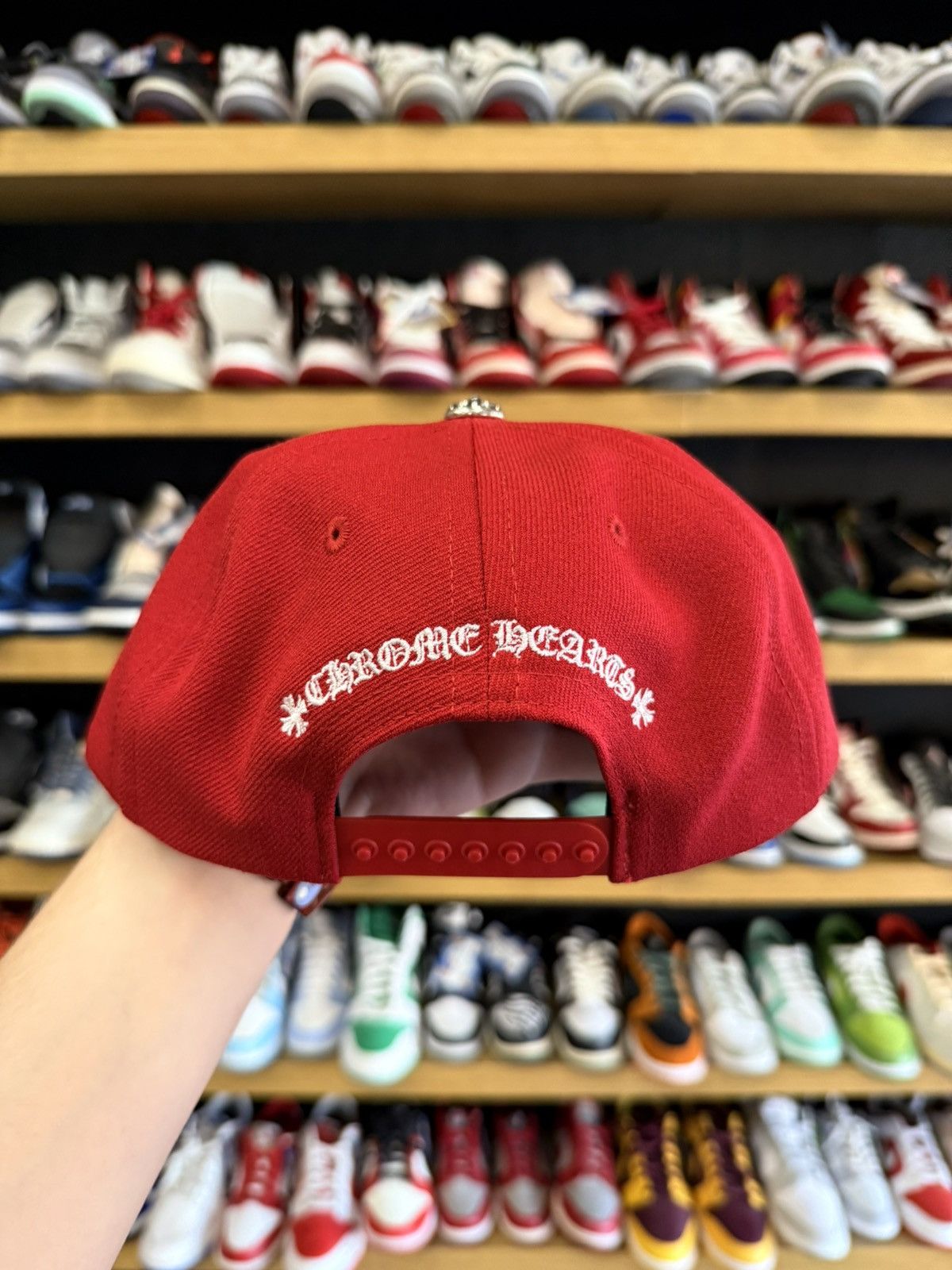 Chrome Hearts Chrome Hearts Red Baseball Hat Size ONE SIZE - 5 Thumbnail