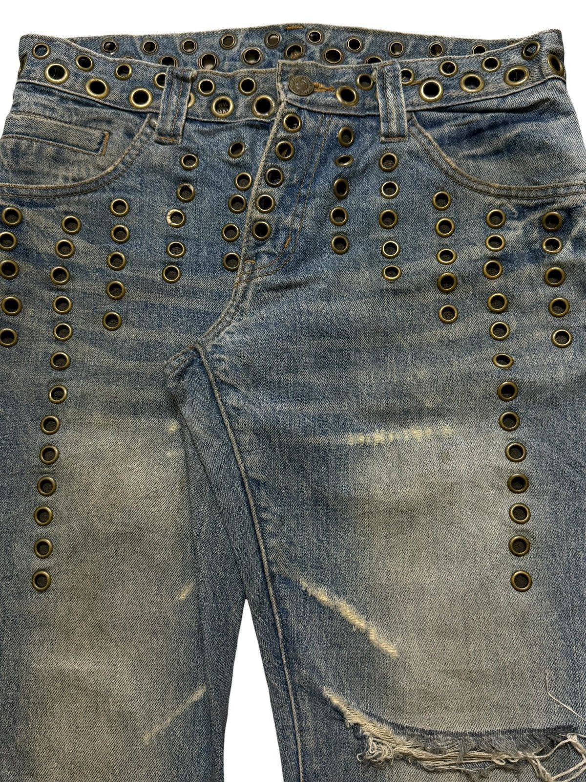 If Six Was Nine Vintage Y2K Japanese Brand Mud Wash Studded Goth Wide Leg Size US 30 / EU 46 - 3 Thumbnail
