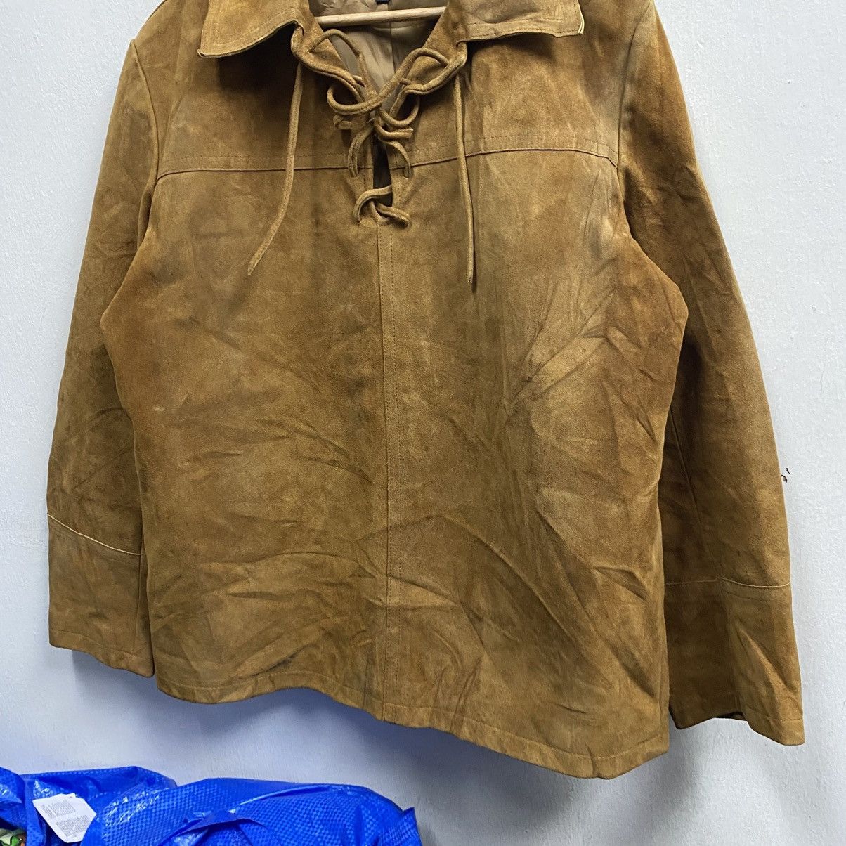 Japanese Brand Vintage Acoustic Japan Pull Over Single Layer Suede Leather Size US L / EU 52-54 / 3 - 4 Thumbnail
