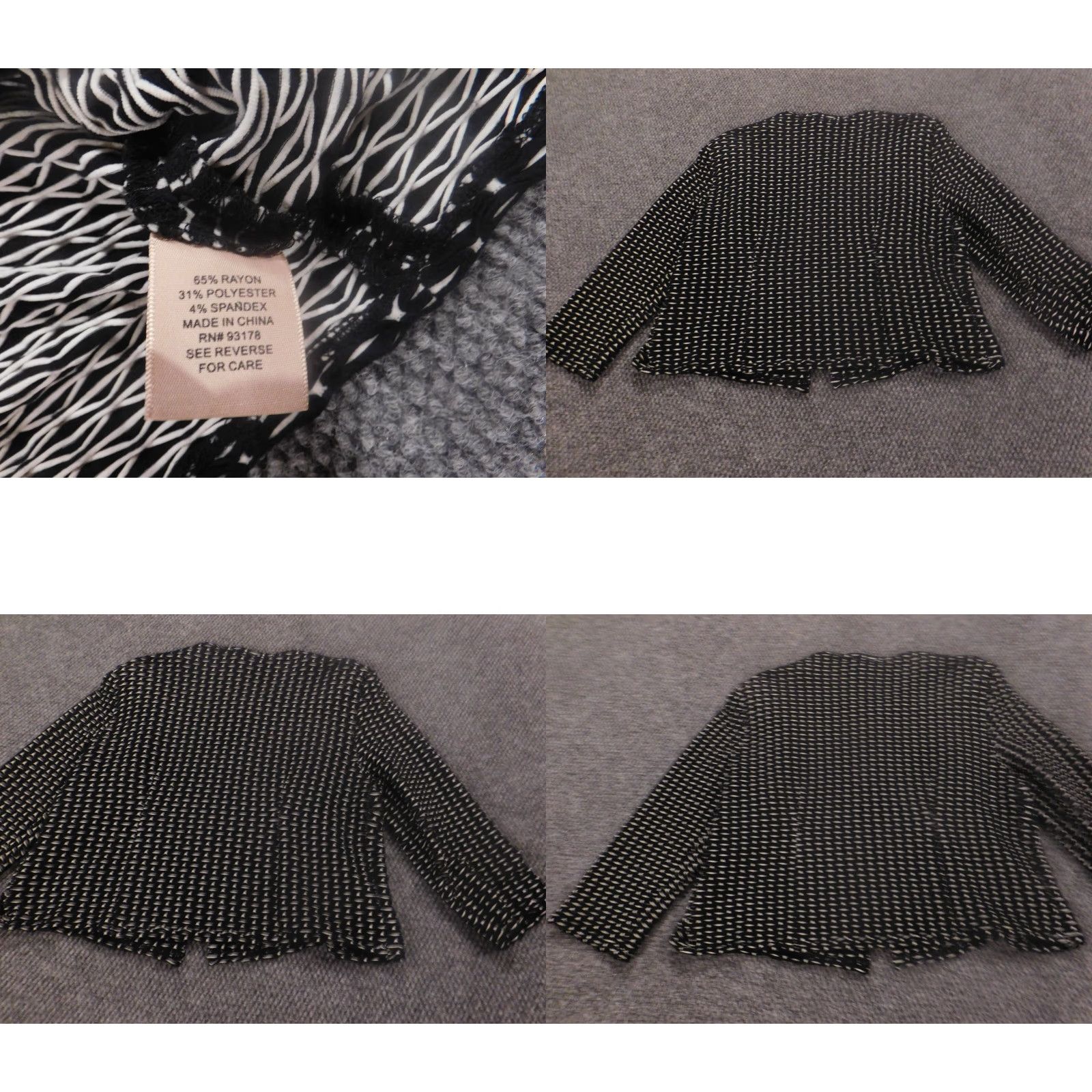 Jones New York Jones New York Philosophy Womens Sweater XL Black Cardigan Open-Knit Turtleneck Pullover Raglan Sleeve Logo Knit Modern Size XL / US 12-14 / IT 48-50 - 8 Thumbnail