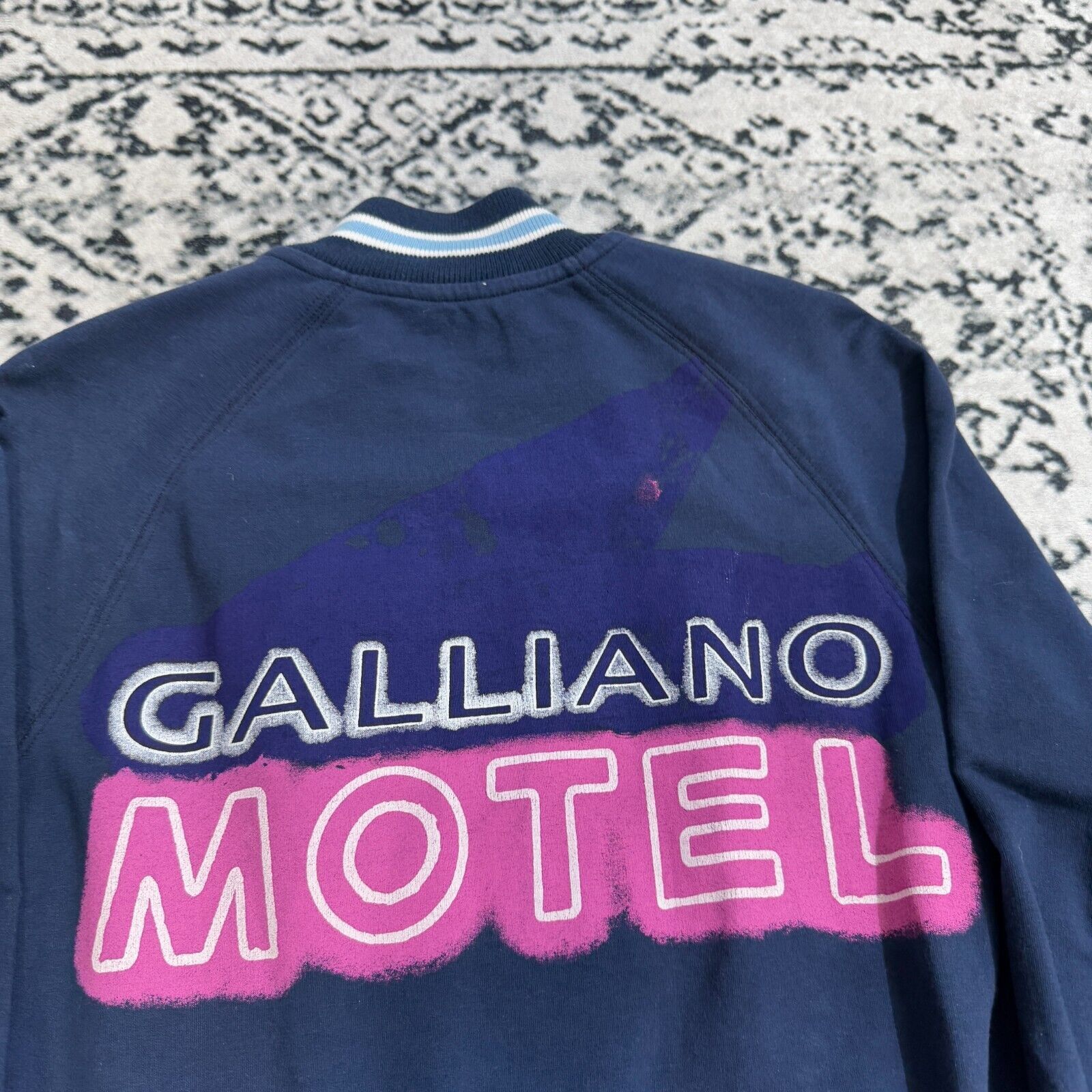 John Galliano × Vintage Vintage Galliano Navy Cotton Bomber Jacket Size XXS Y2K 90s Size US XXS / EU 40 - 4 Thumbnail