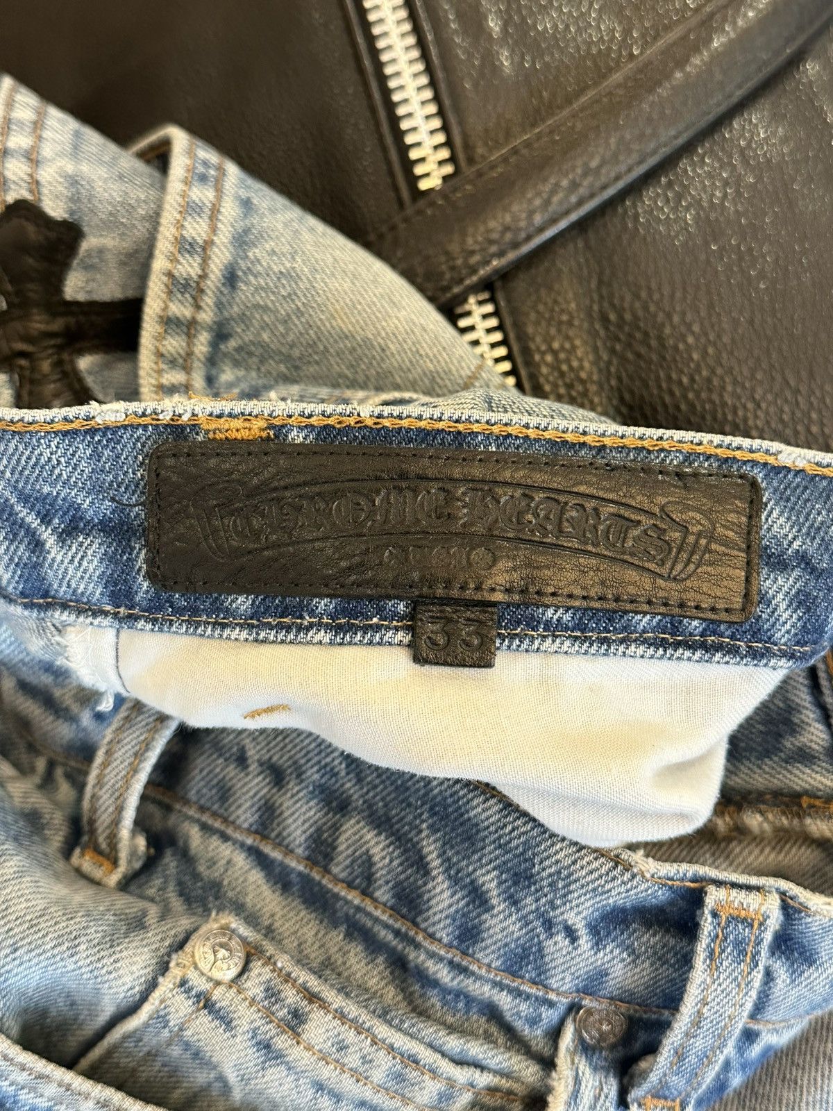 Chrome Hearts CHROME HEARTS LEVI 501 CROSS PATCH JEANS Size US 33 - 6 Thumbnail