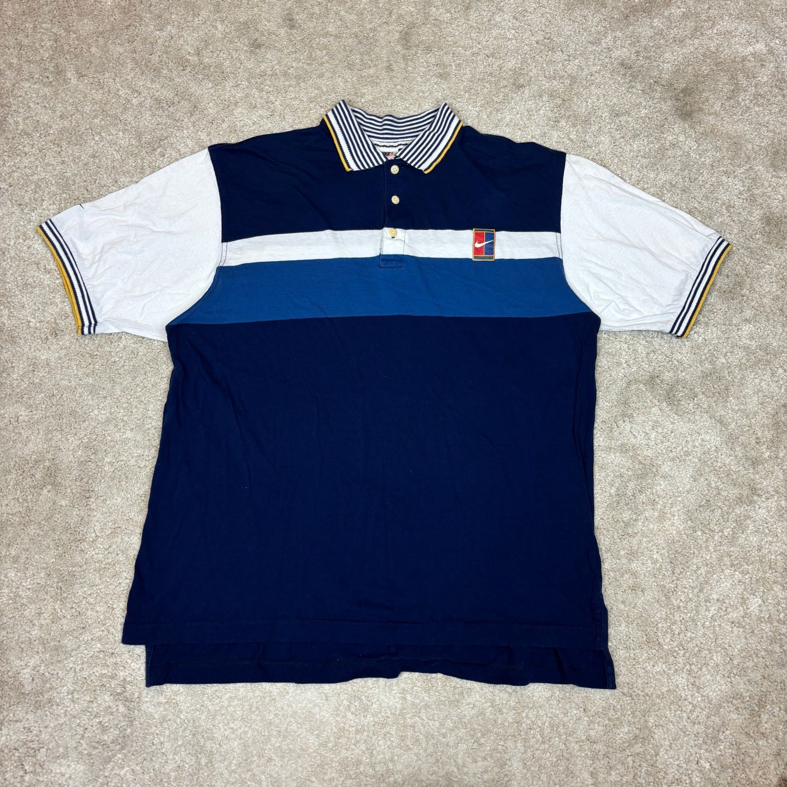 Nike VTG 90s Nike Tennis Court Classic Patch Polo Shirt Medium Size US M / EU 48-50 / 2 - 2 Thumbnail