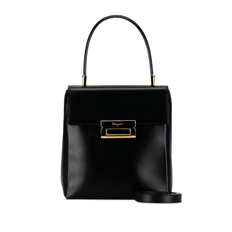 Salvatore Ferragamo Salvatore Ferragamo Salvatore Ferragamo Leather 2WAY Handbag AQ-21 8739 Black Leather Handbag AQ-21 8739 in Very Good Condition Size ONE SIZE - 1 Thumbnail