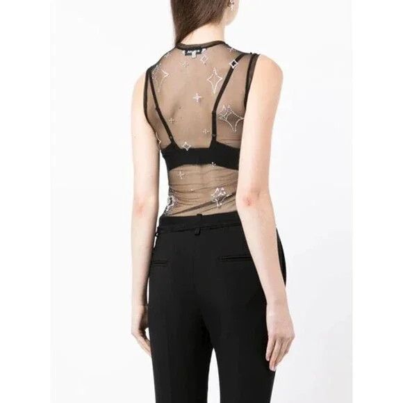 Other Saint Sintra Crystal Mesh Hot Fix Tank 40 4 S Black SSENSE Size US S / EU 44-46 / 1 - 16 Thumbnail