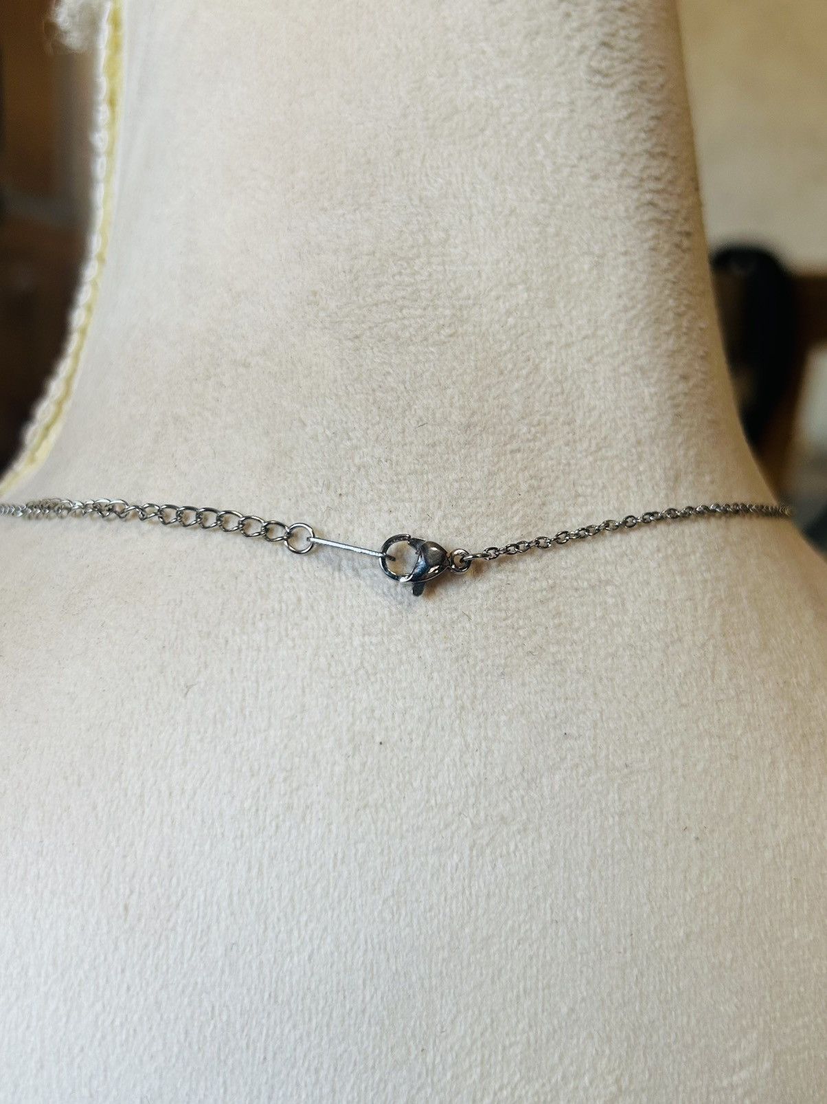 Vintage Handcrafted vintage rhinestone bar pendant on chain necklace Size ONE SIZE - 3 Thumbnail