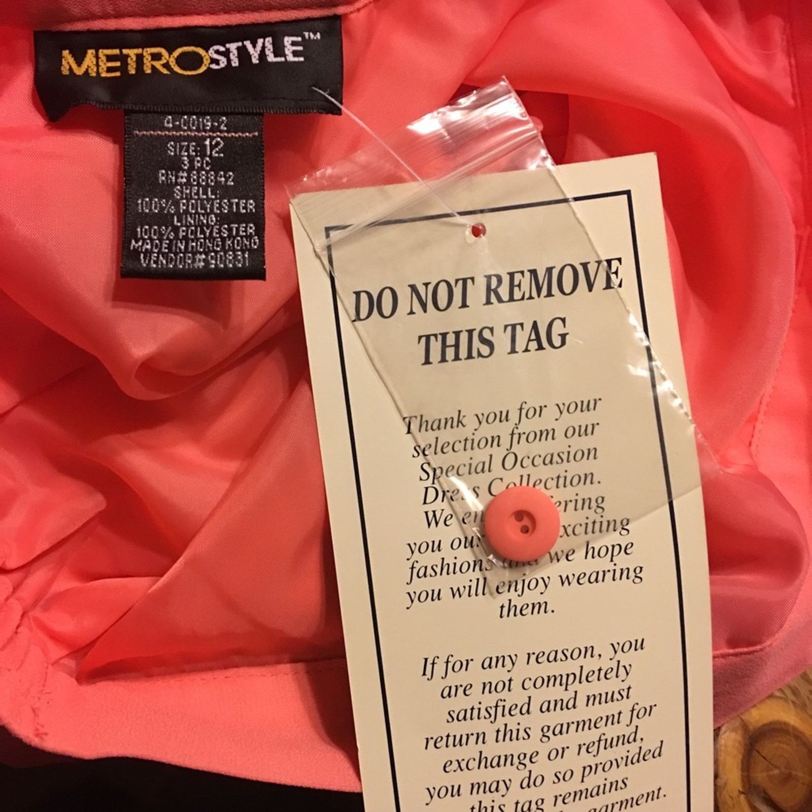 Other Metro Style pull on trouser coral pink NWT Size 34" / US 12 / IT 48 - 5 Thumbnail