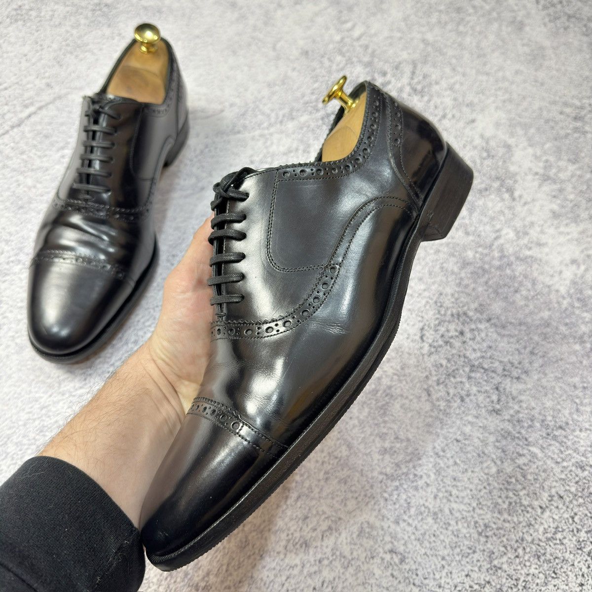 Dolce & Gabbana × Handmade D&G Mens Black Oxfords Brogues US9.5 UK8.5 EU42.5 27.5cm Size US 9.5 / EU 42-43 - 9 Thumbnail