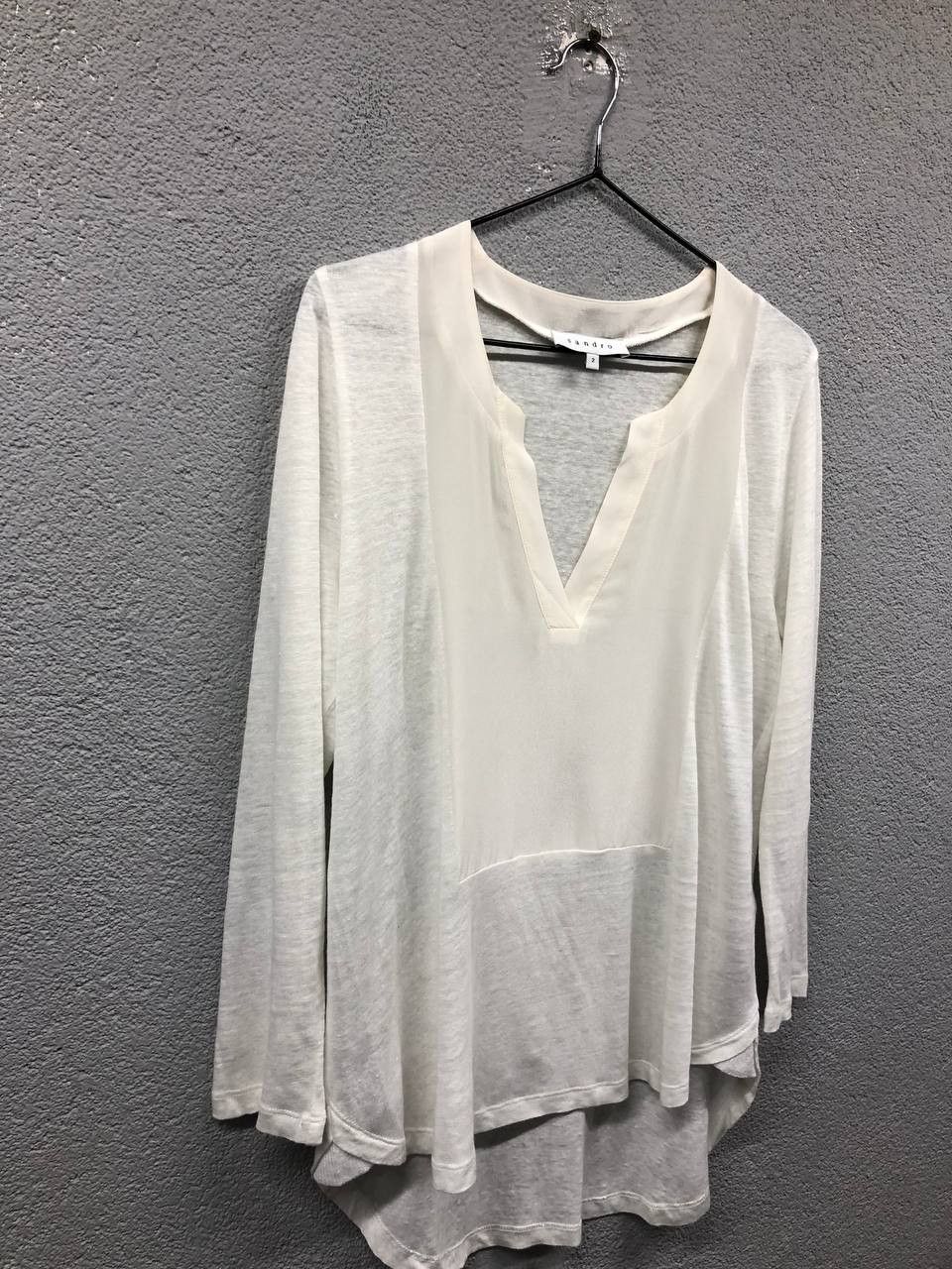 Sandro Sandro womens 100%silk / 100%linen blouse size 2 / Small Size XS / US 0-2 / IT 36-38 - 2 Thumbnail