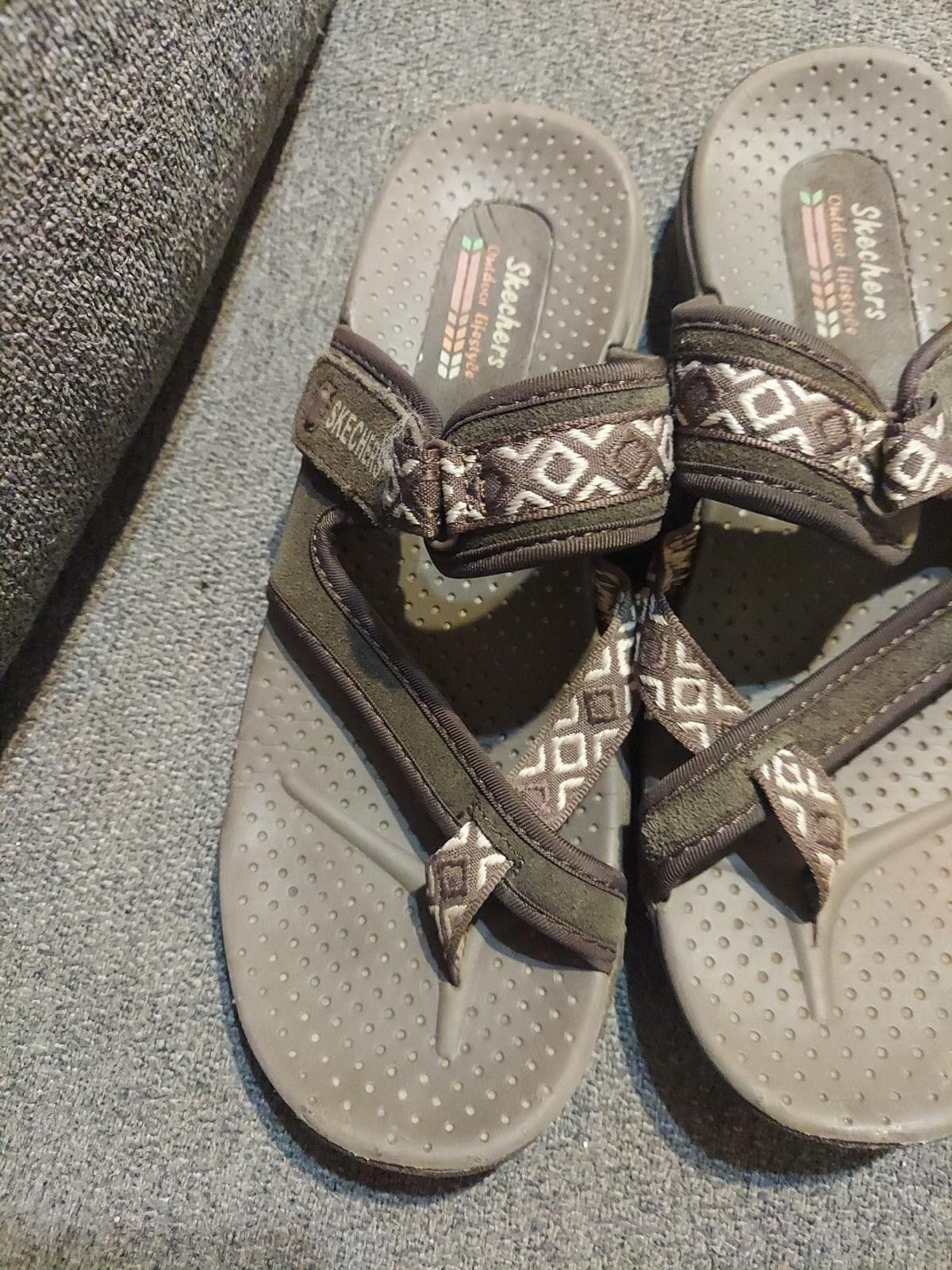 SKECHERS Womens Skechers Outdoor Lifestyle Brown Thong Sandals Size US 8 / IT 38 - 2 Thumbnail