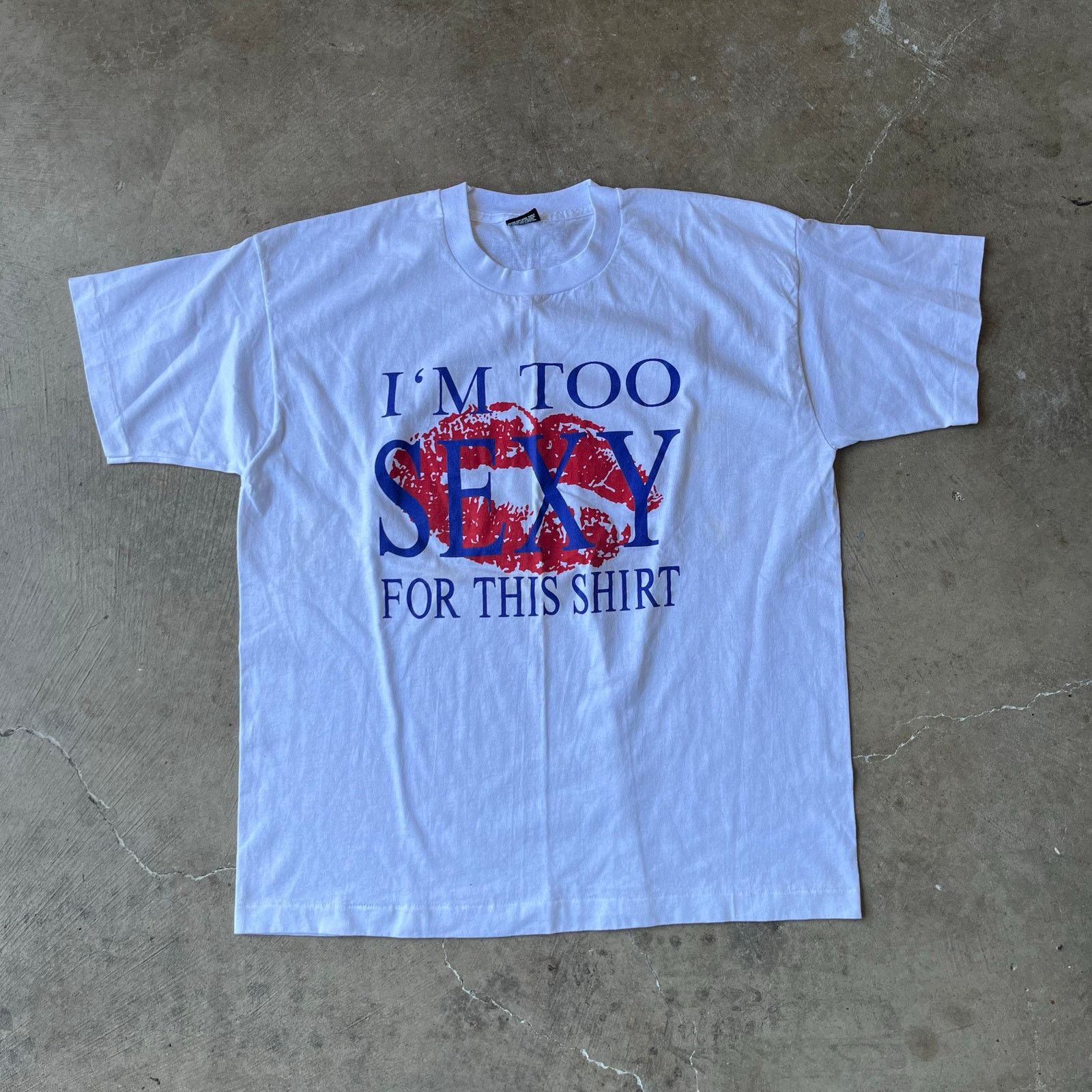 Vintage VINTAGE TOO SEXY PARODY FUNNY SHIRT XL 90S WHITE TEE DIVA Size US XL / EU 56 / 4 - 2 Thumbnail