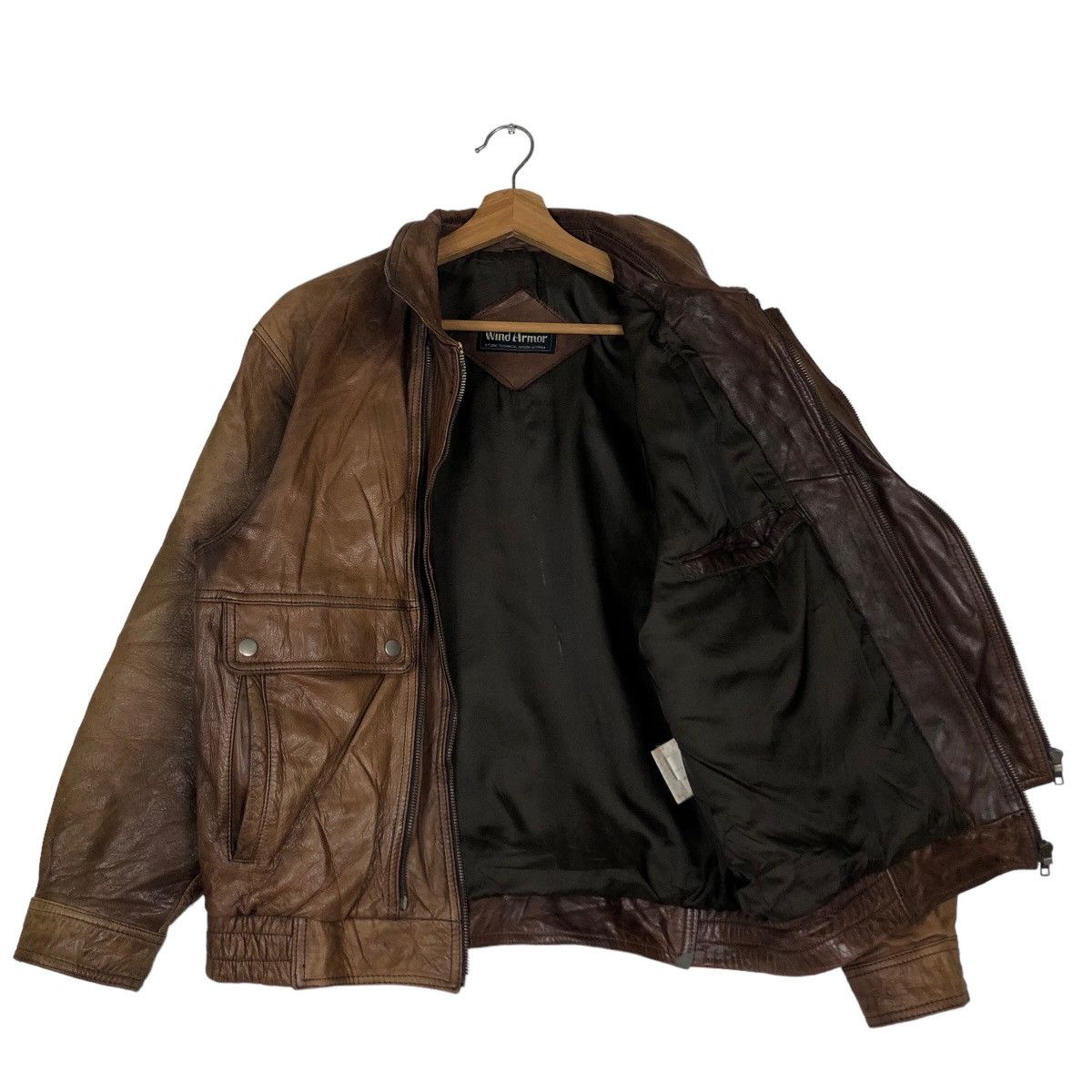 Japanese Brand 🔥Sun Faded Design Biker Jacket Leather Wind Armor Japan Size US M / EU 48-50 / 2 - 9 Thumbnail