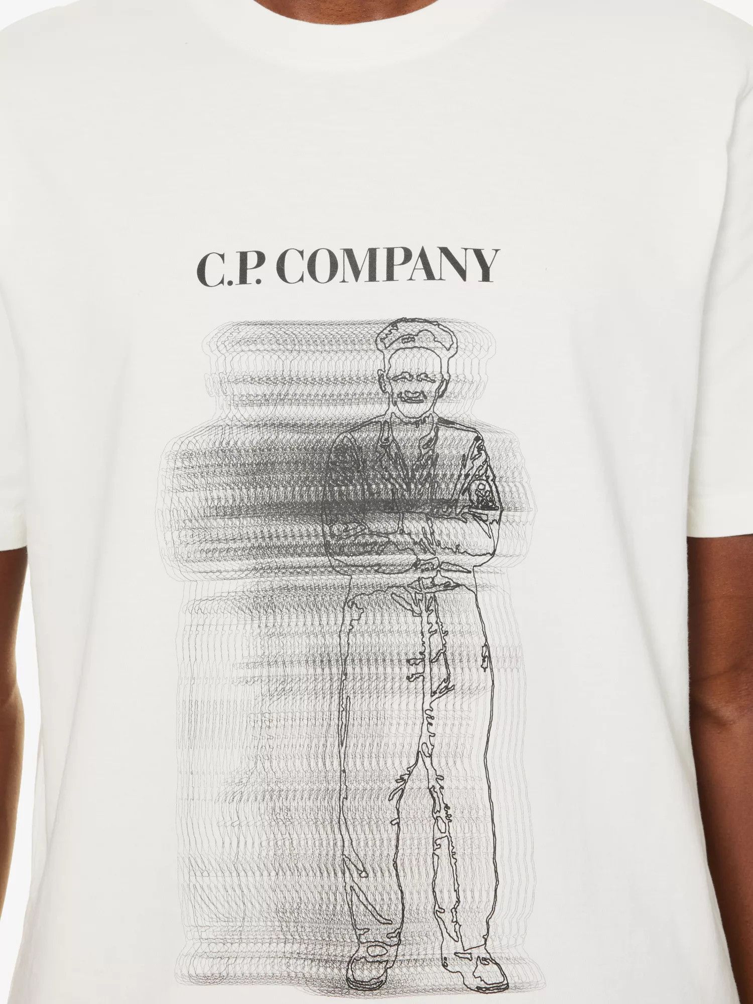 C.P. Company o1y1224 Logo Crewneck T-Shirt in White Size US XXL / EU 58 / 5 - 4 Thumbnail
